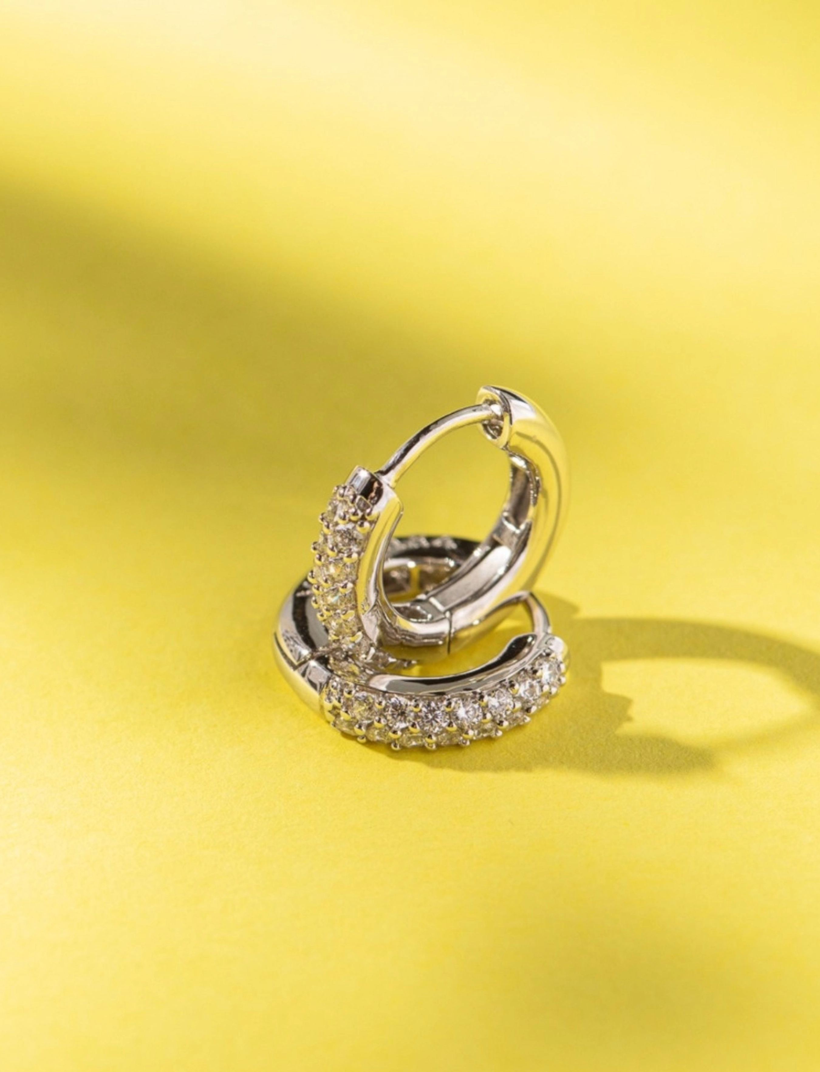 Marmara Sterling Silber Classic Earrings, Damen, Pavé Creolen Ohrringe, Silber, Gr.ONE SIZE