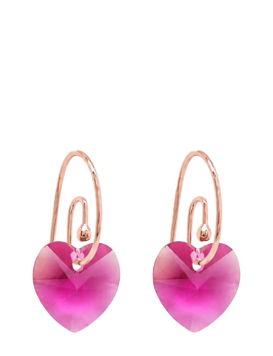 Marmara Sterling - 925 Silver earrings Fucshia, rose gold - fuchsia - 1
