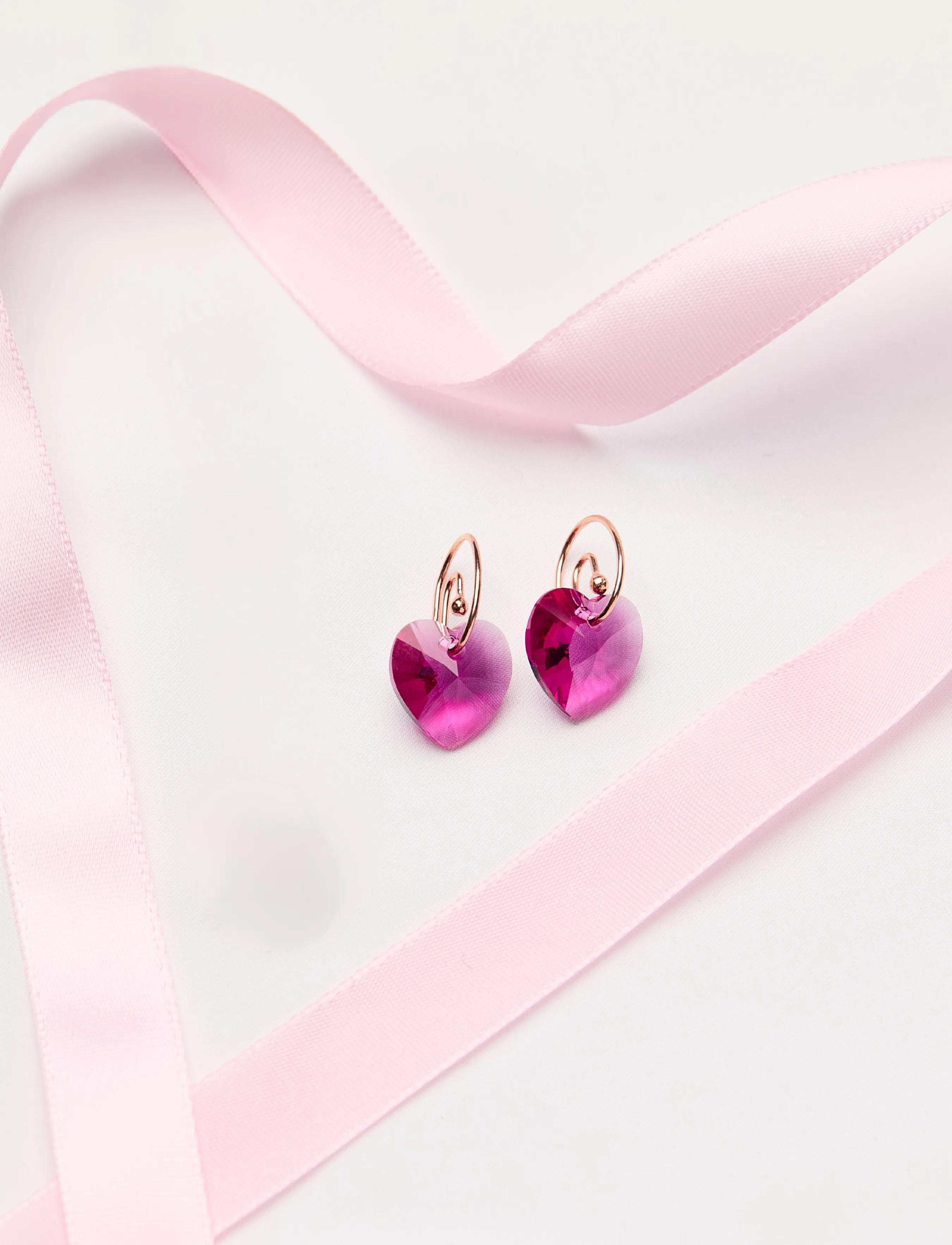 Marmara Sterling - 925 Silver earrings Fucshia, rose gold - fuchsia - 2