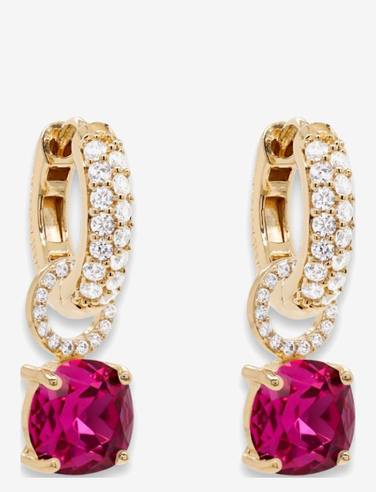 Marmara Sterling - Goldplated earrings - pendant earrings - fuchsia - 0