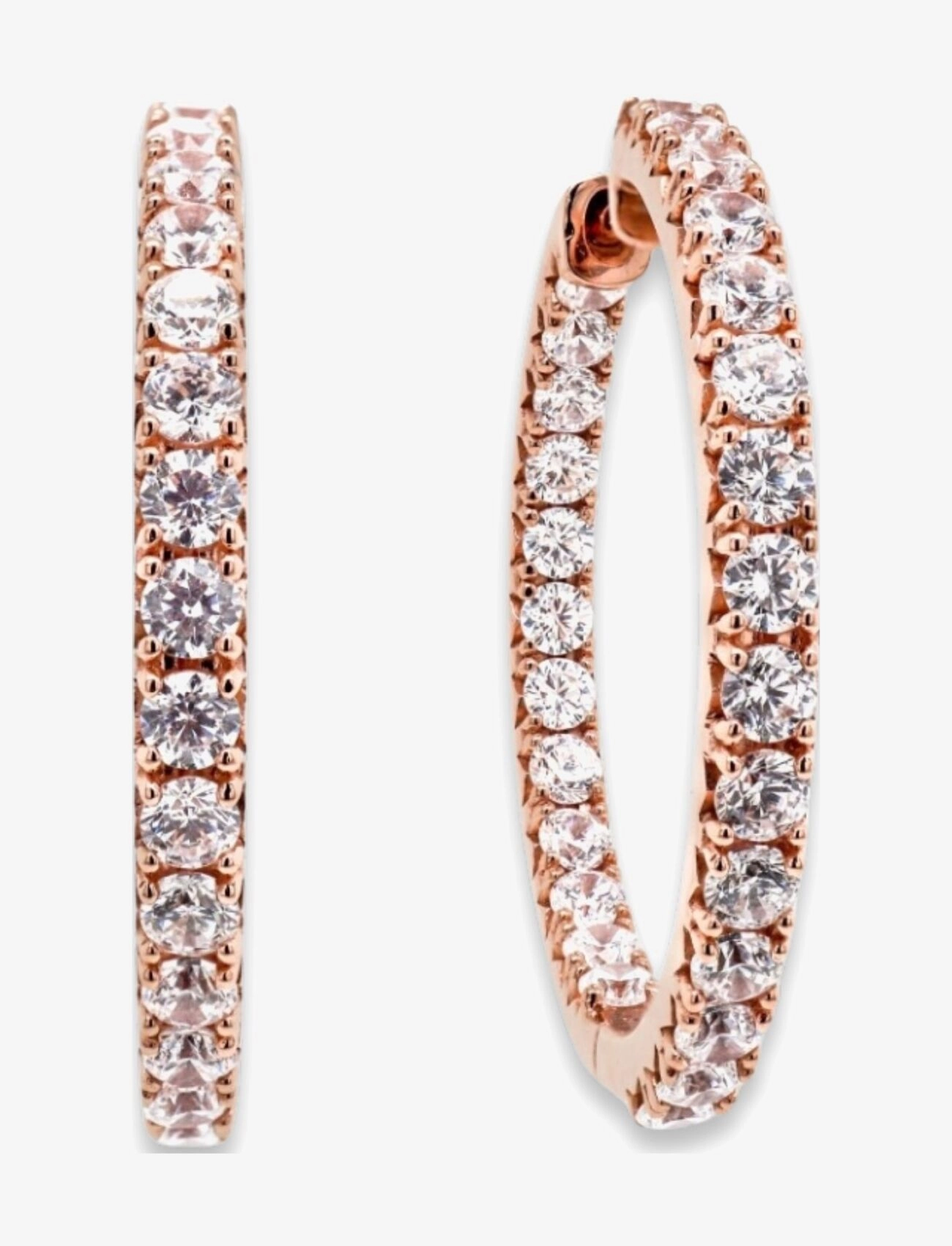 Marmara Sterling Goldplated Hoop earrings - Øreringe - ROSE-GOLDPLATED / pink/rose