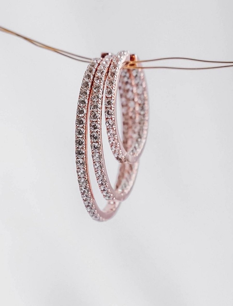 Marmara Sterling - Goldplated Hoop earrings - riņķīši - rose-goldplated - 0