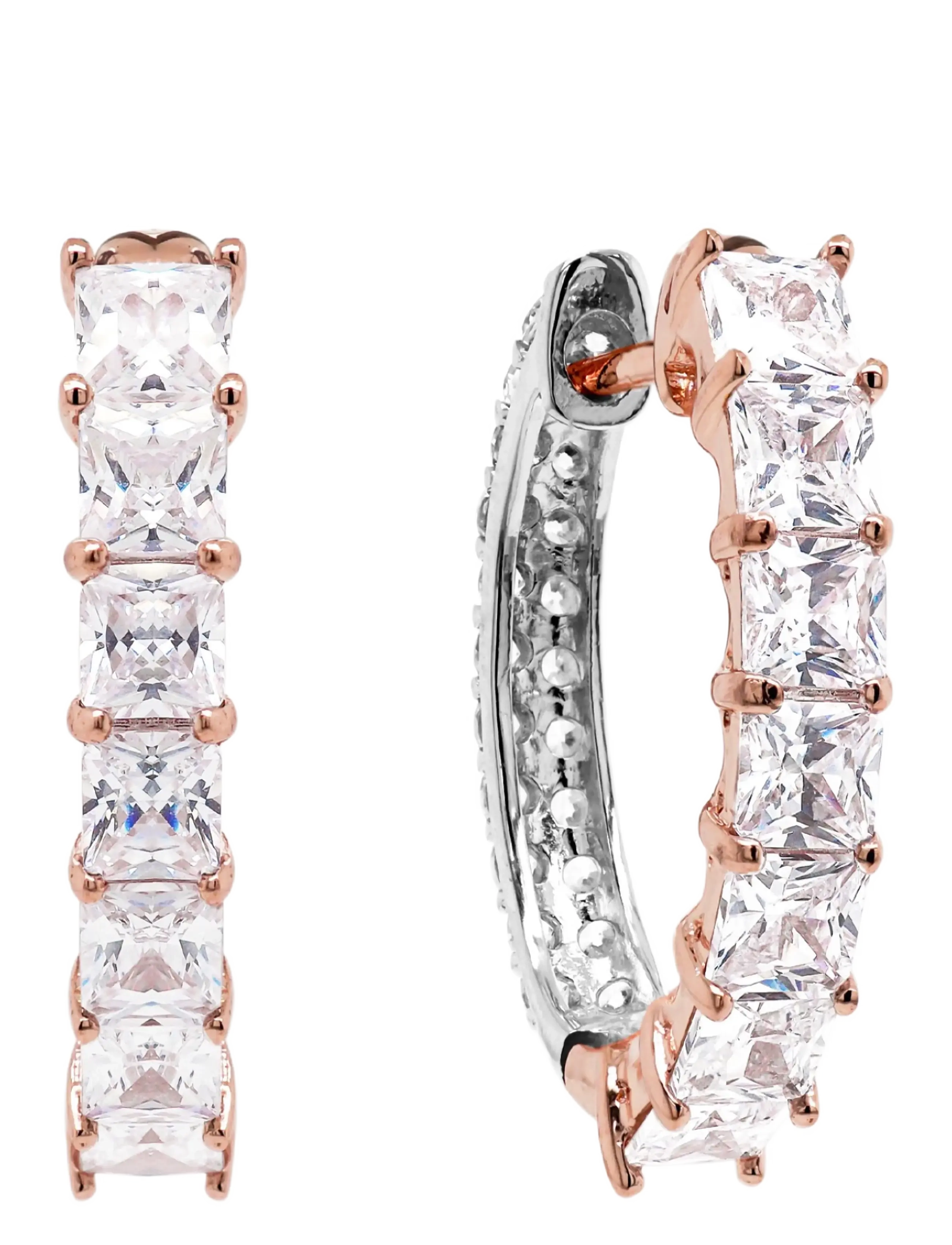 Marmara Sterling 925 Silver Base Rings, Goldplated, Creol Øreringe, Pink, Str: ONE SIZE
