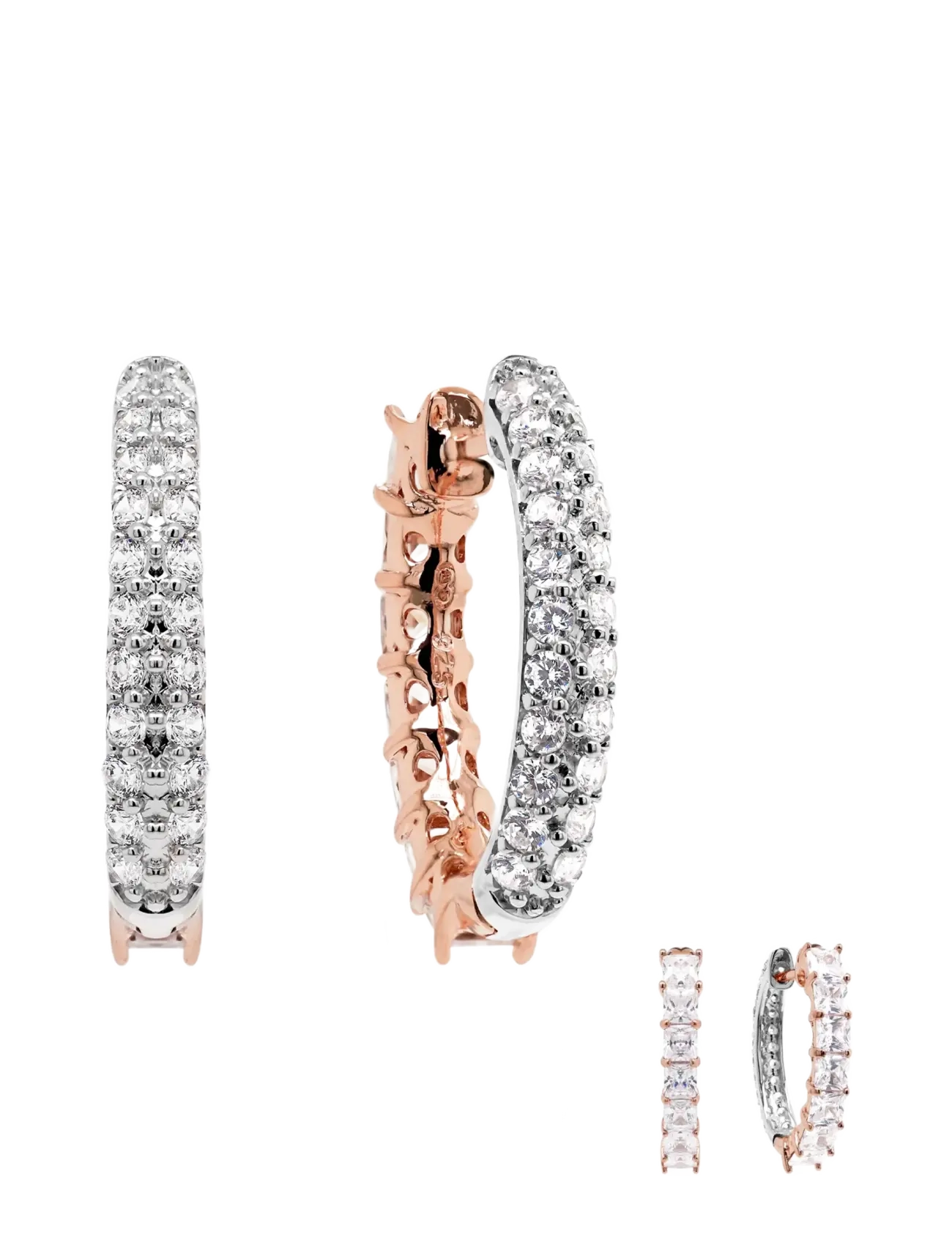 Marmara Sterling 925 Silber Base Rings, Goldplated, Damen, Creolen Ohrringe, Rosa, Gr: One Size