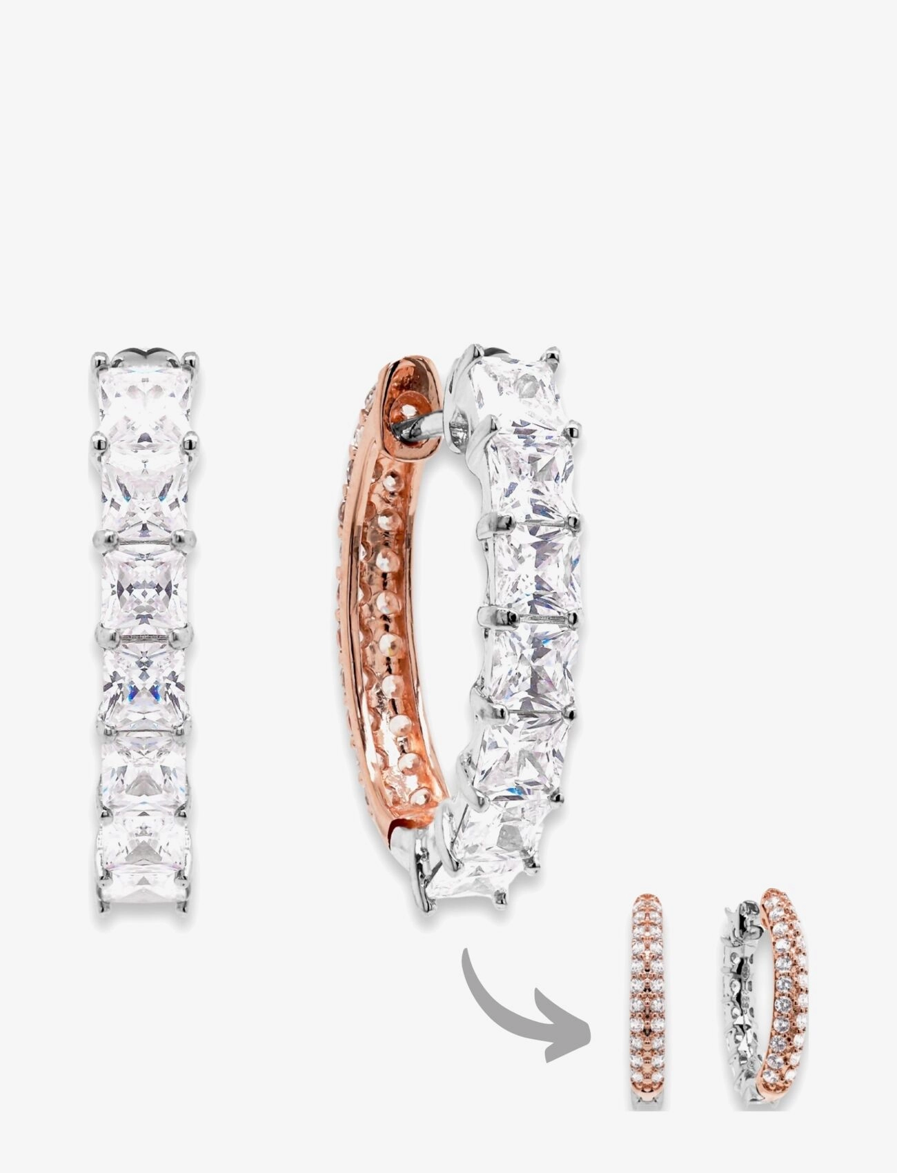 Marmara Sterling Two-sided earrings - Accessoires - SILVER / gold