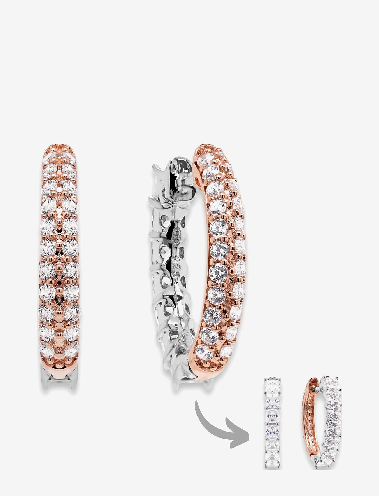 Marmara Sterling - Two-sided earrings - hoops - silver - 2