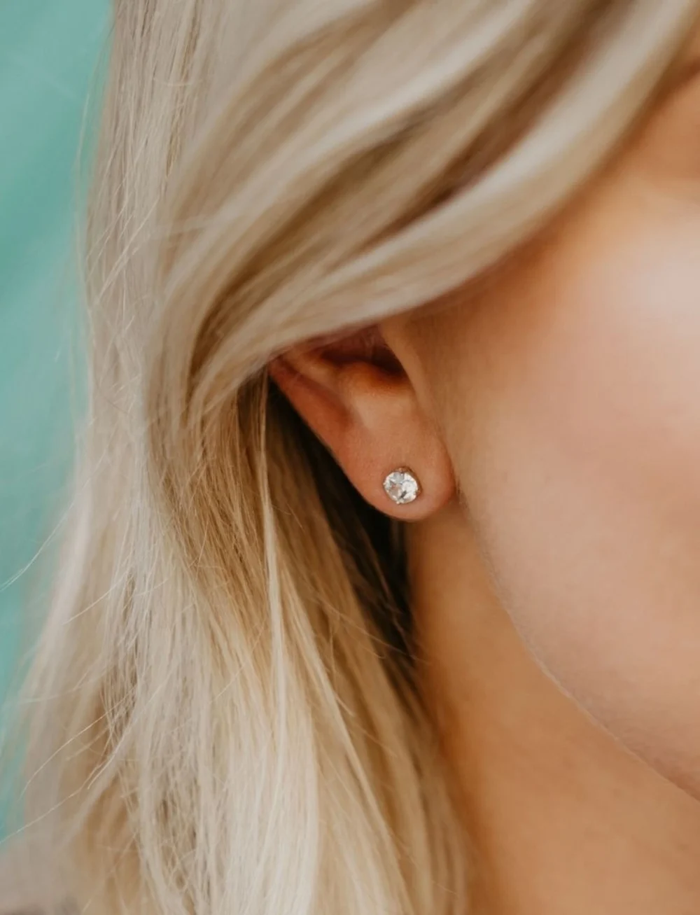 Marmara Sterling - Silver stud earrings - goujons - crystal - 0