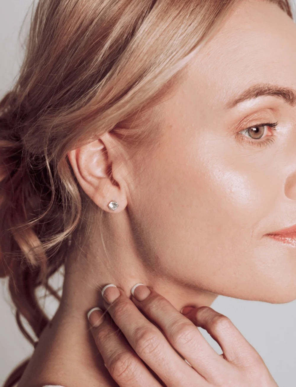 Marmara Sterling - Silver stud earrings - goujons - crystal - 2