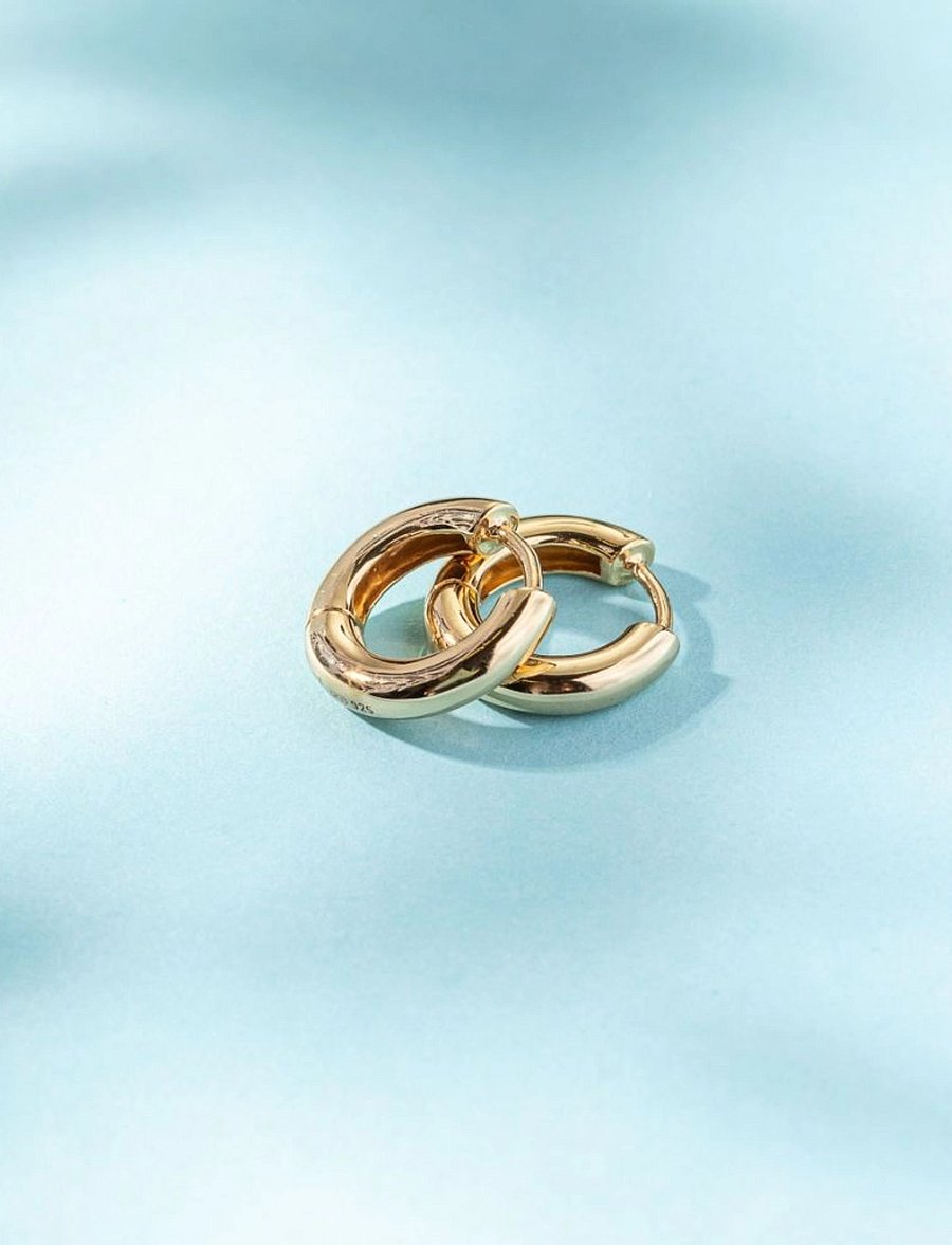 Marmara Sterling - Goldplated Classic earrings - kreolen - yellow-goldplated - 0
