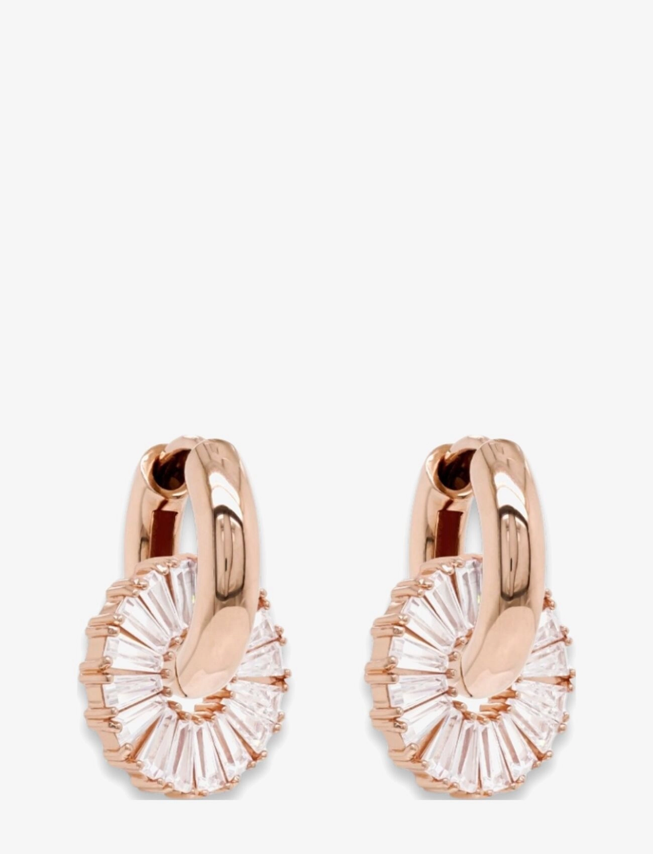 Marmara Sterling Goldplated Earrings, Kvinder, Baguette Krystal Huggie Hoop Øreringe, Guld, Str: ONE SIZE