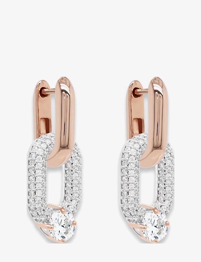 Marmara Sterling - Goldplated Link earrings - hängande örhängen - white - 1