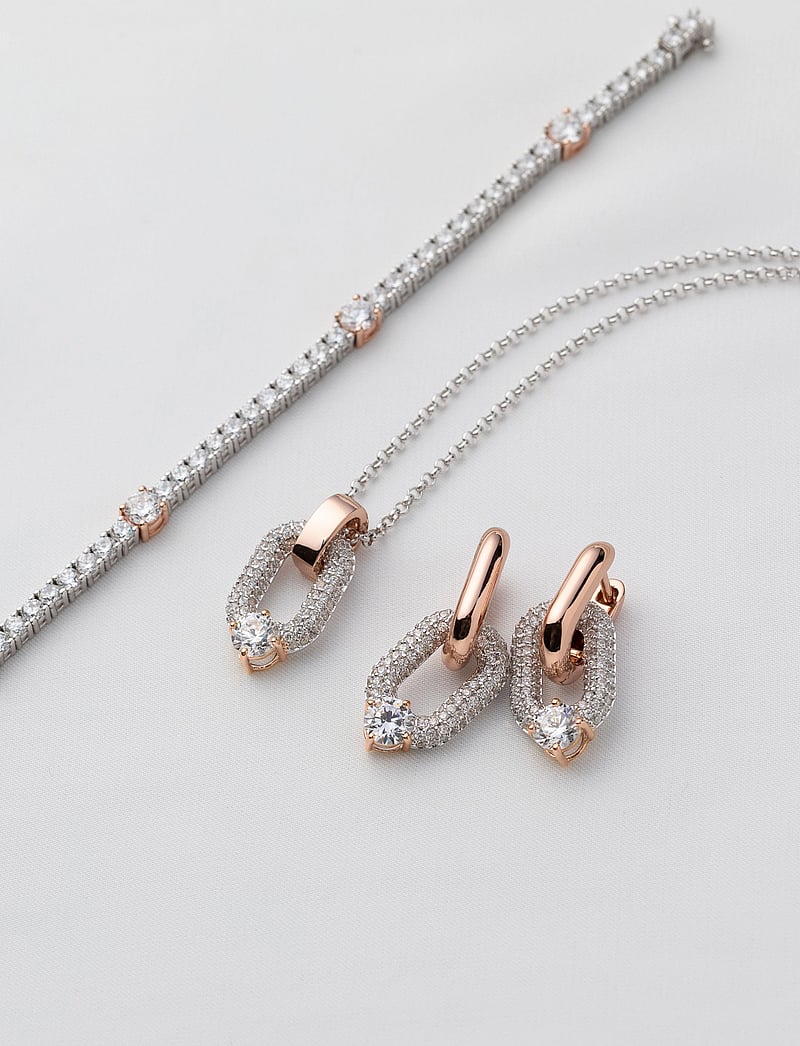 Marmara Sterling - Goldplated Link earrings - hängande örhängen - white - 0