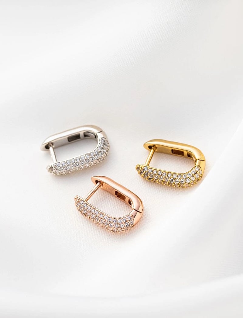 Marmara Sterling - Goldplated Link earrings - hoops - rose-goldplated - 0