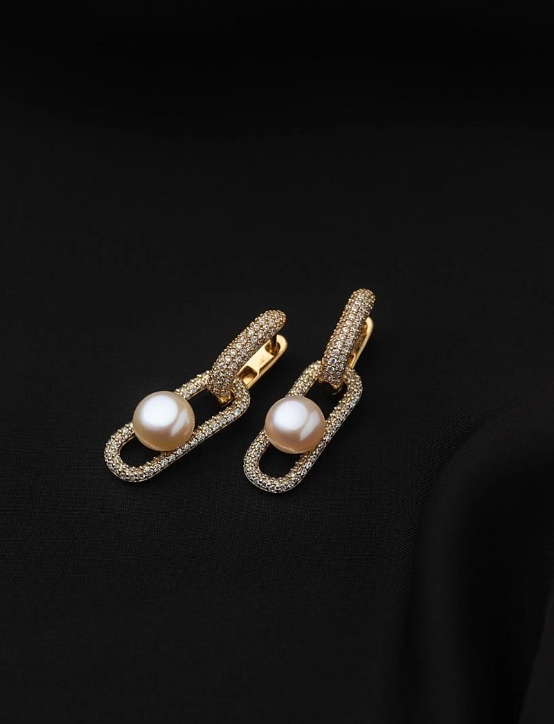 Marmara Sterling - Goldplated Link earrings - hoops - rose-goldplated - 3