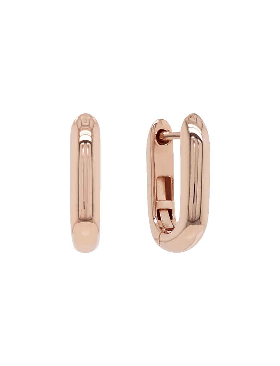 Marmara Sterling - Goldplated Link earrings - hoops - rose-goldplated - 1