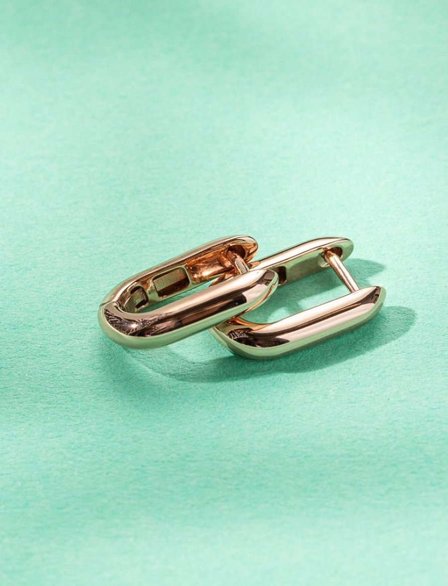 Marmara Sterling - Goldplated Link earrings - hoops - rose-goldplated - 0