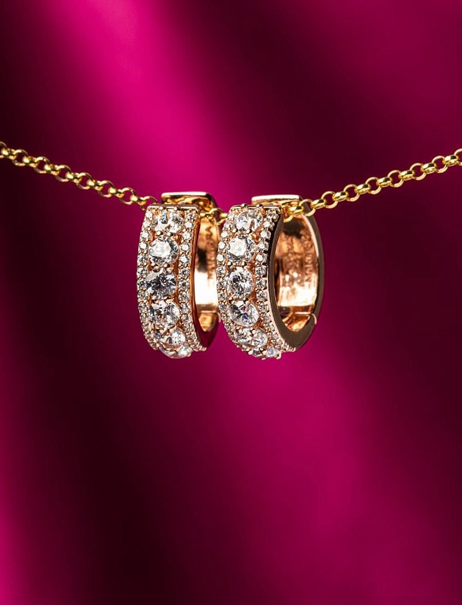 Marmara Sterling - Goldplated Majestic earrings - cerceaux - rose-goldplated - 0