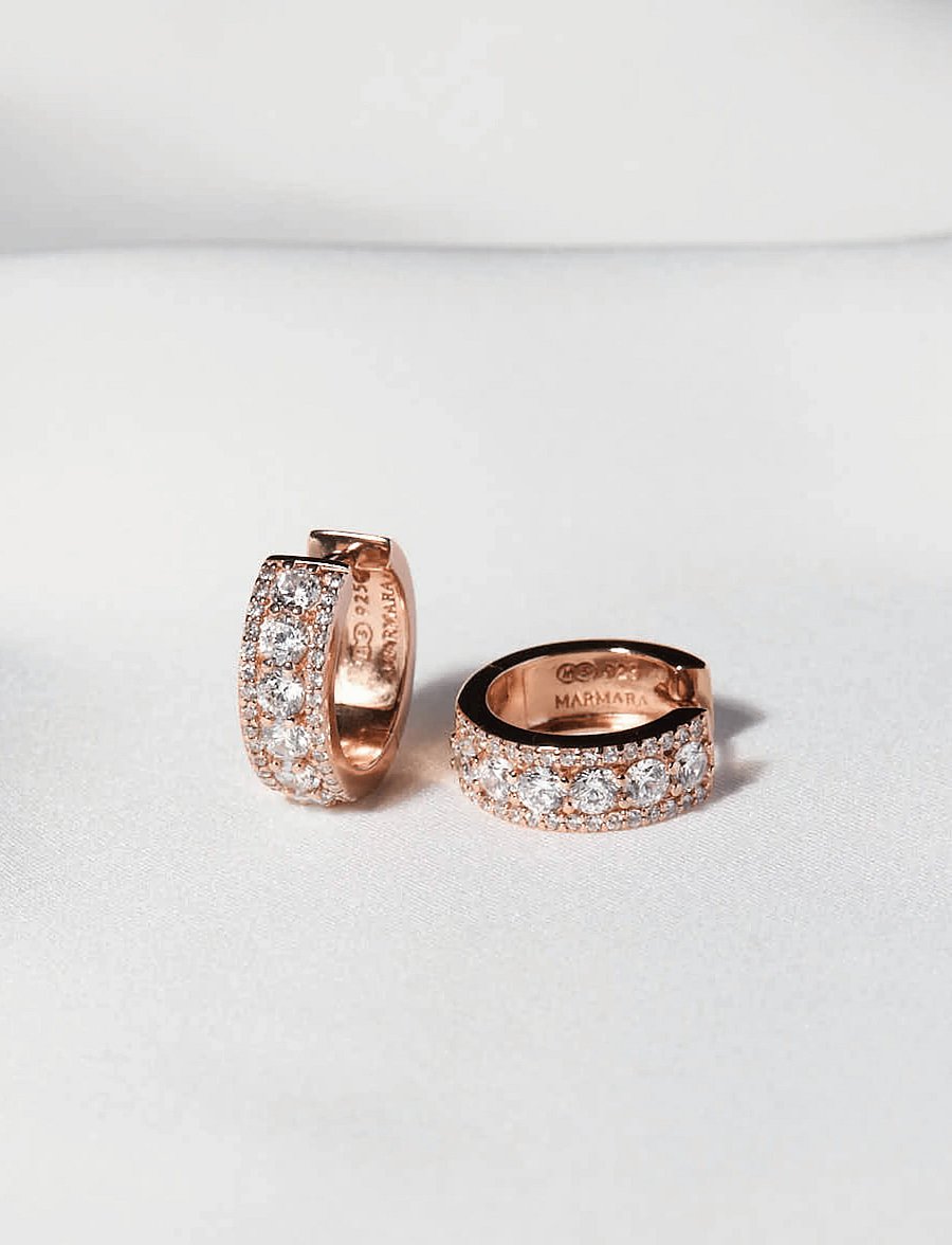 Marmara Sterling - Goldplated Majestic earrings - creoler & hoops - rose-goldplated - 2