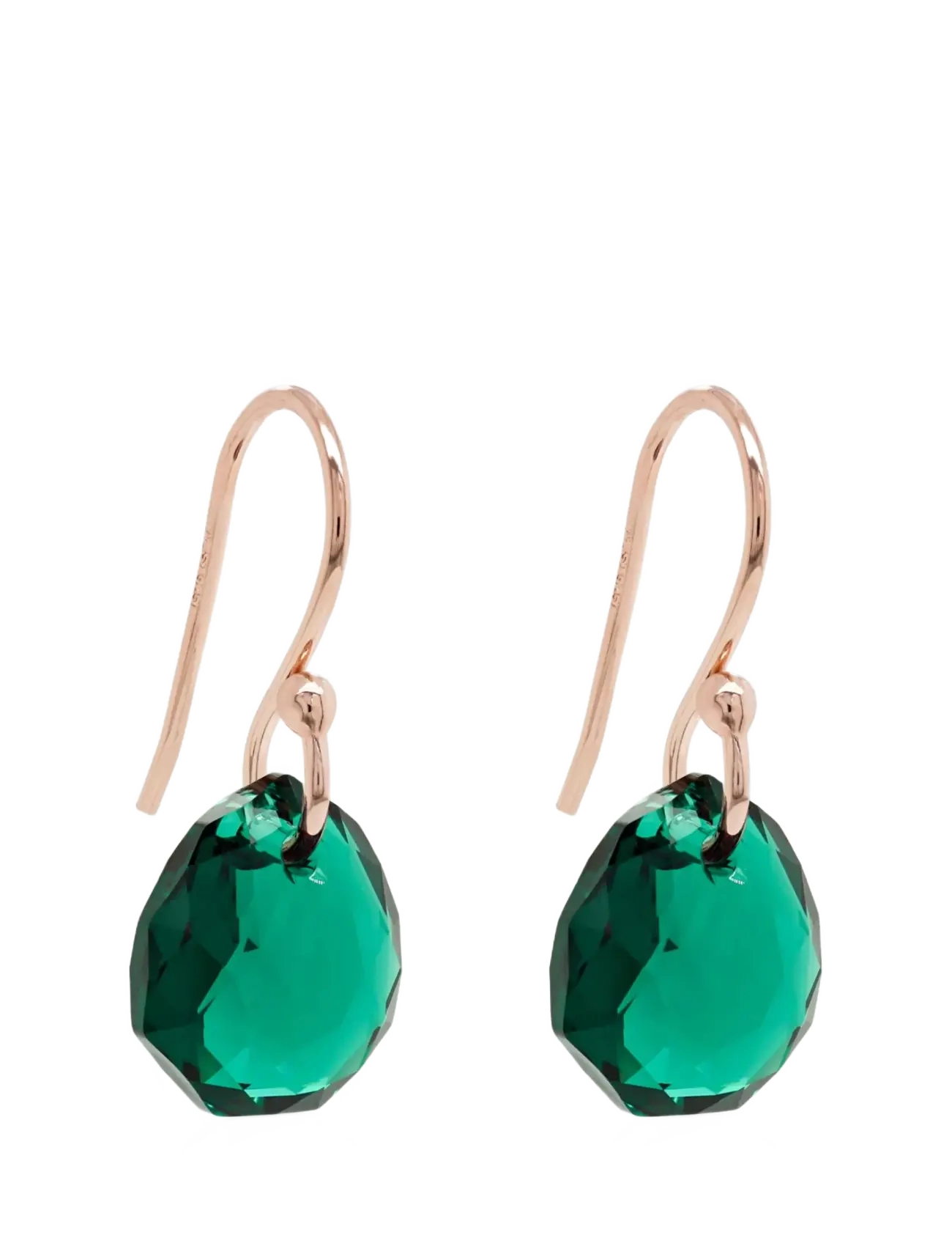 Marmara Sterling 925 Silver Majestic Earrings Emerald, Rose Gold, One Size, Earrings, Grün - Pendants Frauen