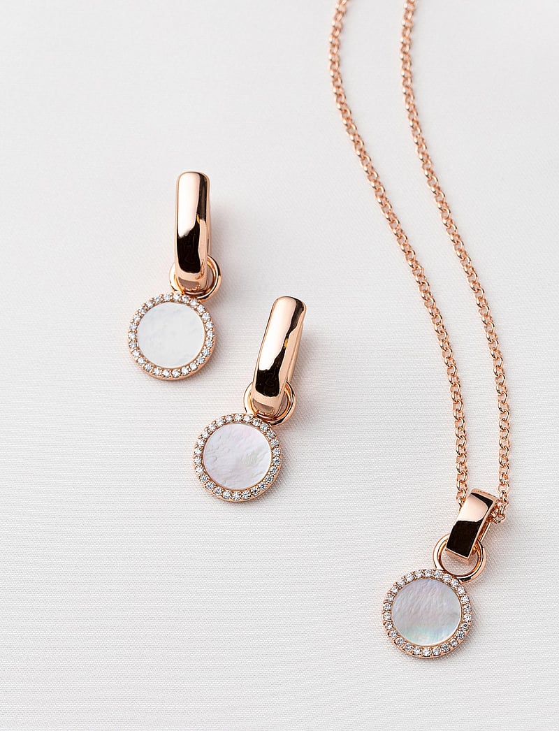 Marmara Sterling - Goldplated Mother of Pearl earrings - perleøreringe - rose-goldplated - 0