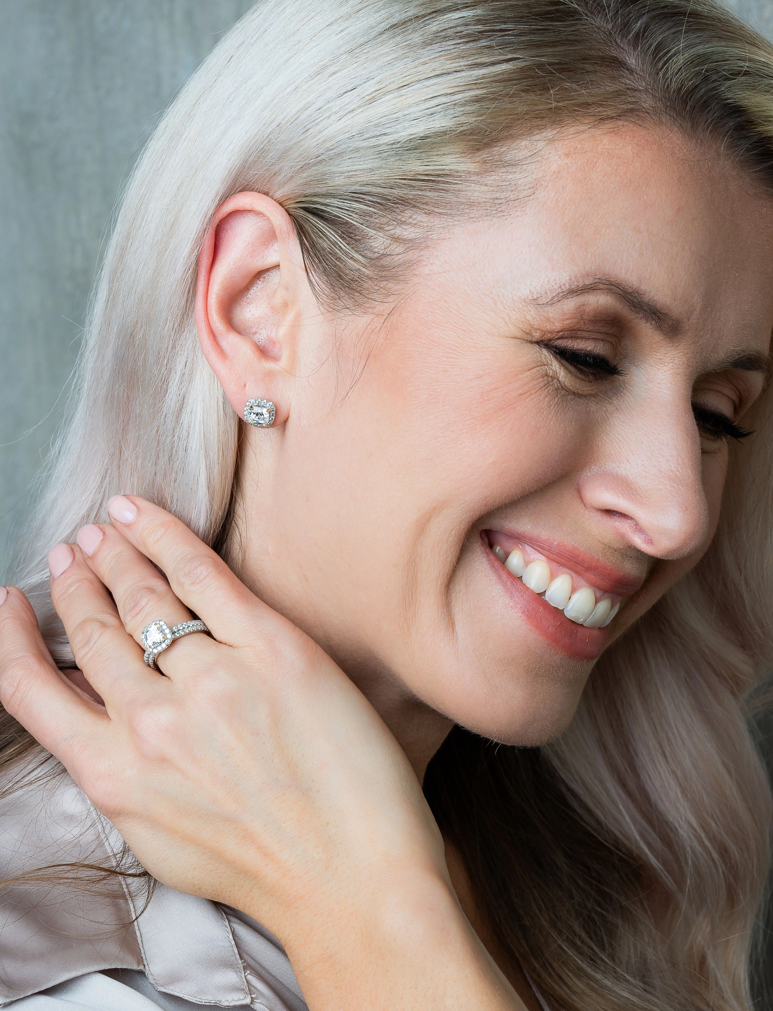Marmara Sterling - Silver stud earrings - white - 2