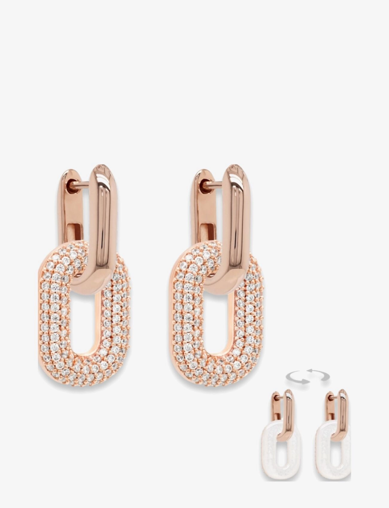 Marmara Sterling Goldplated Link Earrings, One Size, Pink, Øreringe > Øreringe Med Vedhæng, Dame