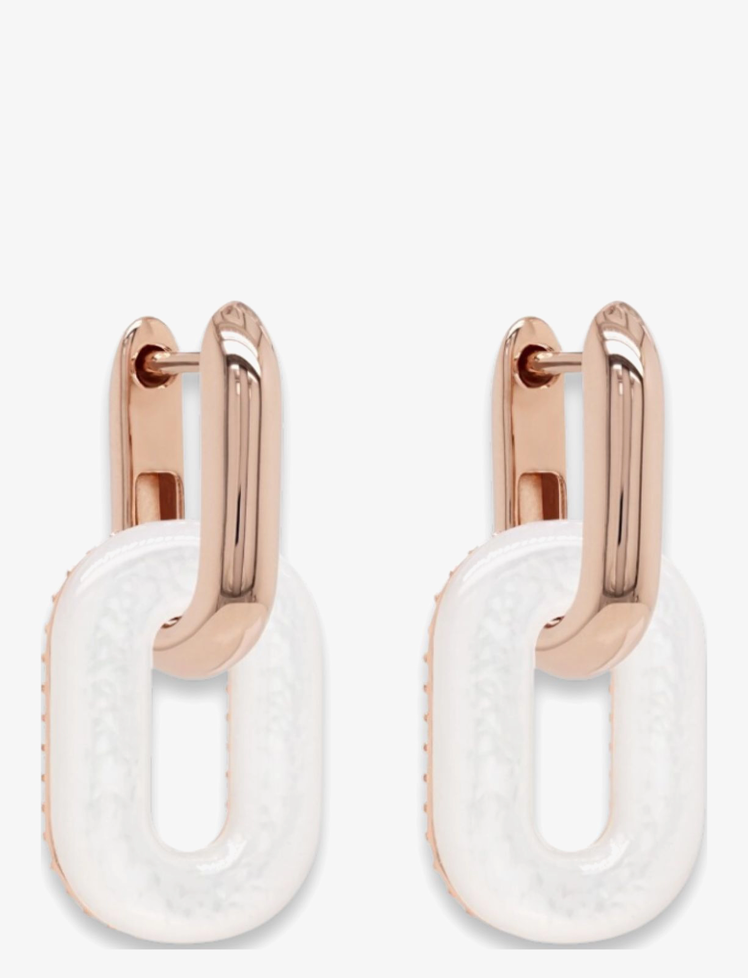 Marmara Sterling - Goldplated Link earrings - pearl earrings - rose-goldplated - 1