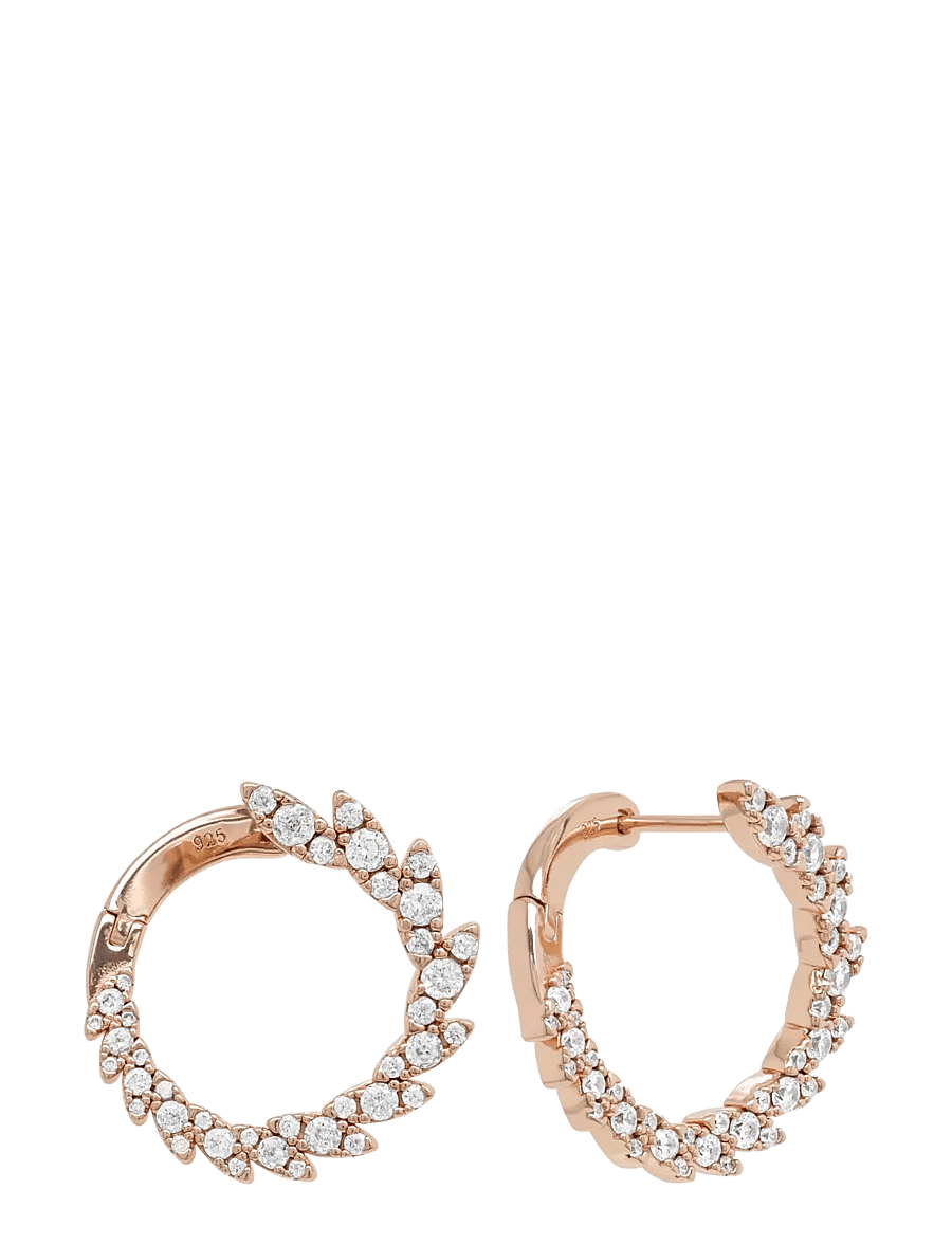 Marmara Sterling - 925 Silver earrings, rose gold - creoler & hoops - rose golddplated - 0