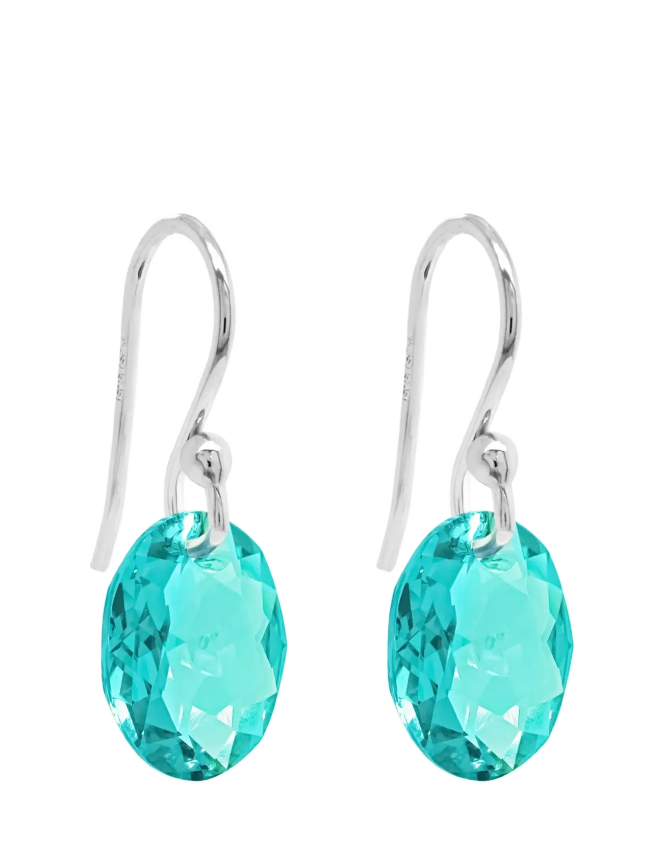 Marmara Sterling 925 Silver Earrings Blue Zircon, One Size, Earrings, Blau - Pendants Frauen