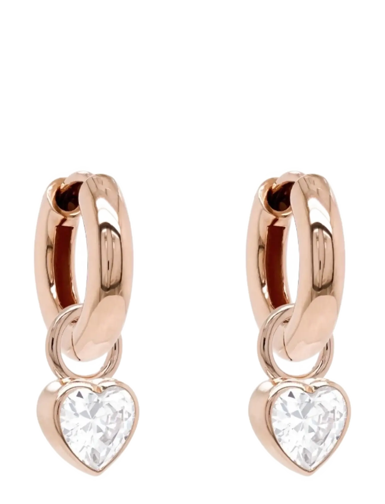 Marmara Sterling 925 Silver Heart earrings, rose gold - Besondere Anlässe - WHITE / pink/rose