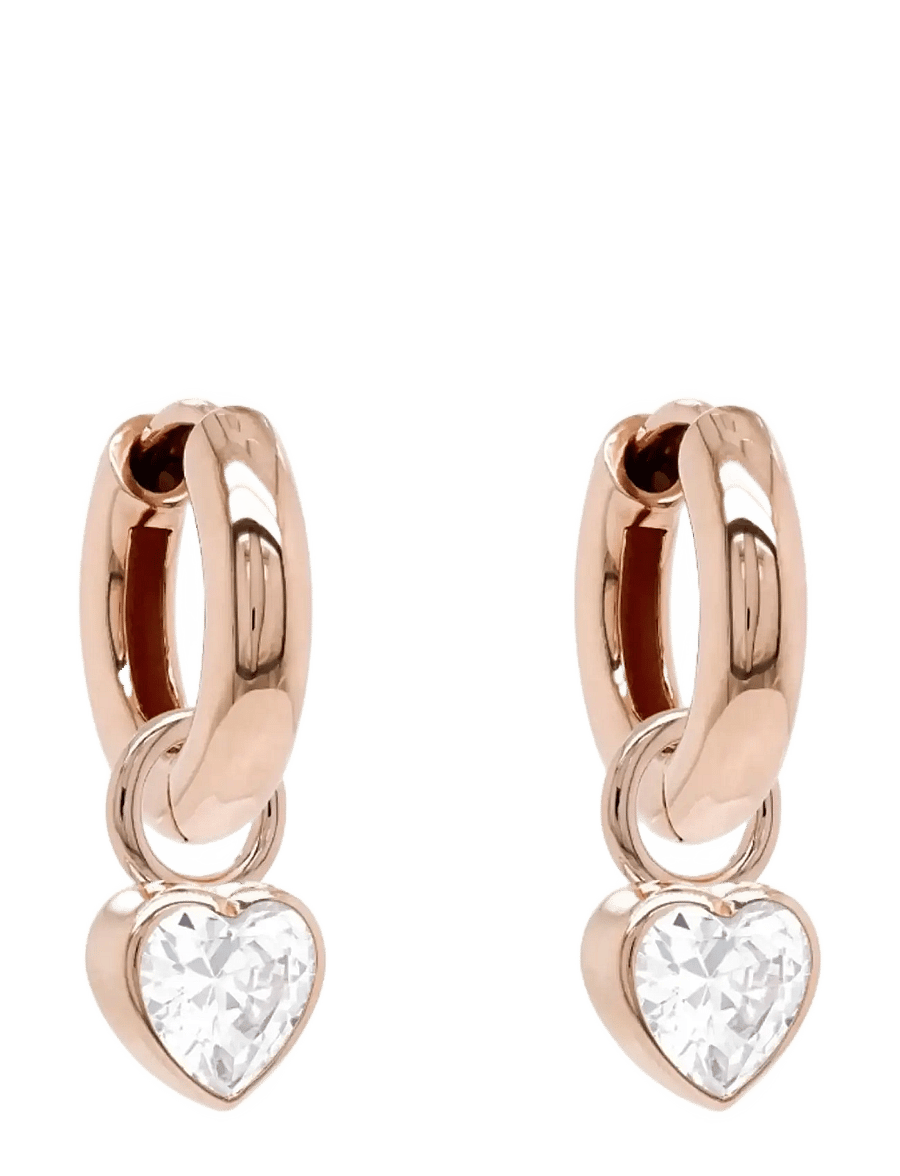Marmara Sterling - 925 Silver Heart earrings, rose gold - white - 0