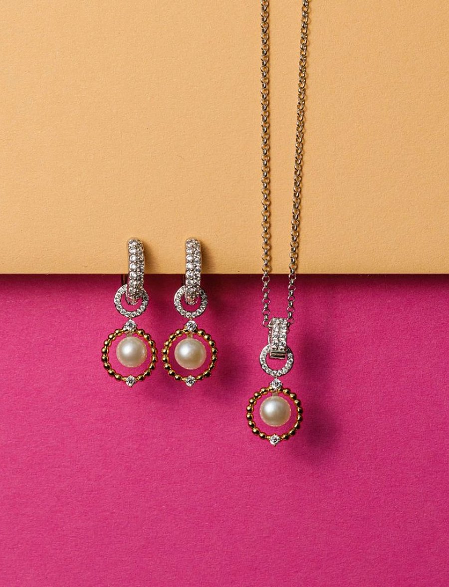 Marmara Sterling - Goldplated Pearl earrings - perleøreringe - white - 2