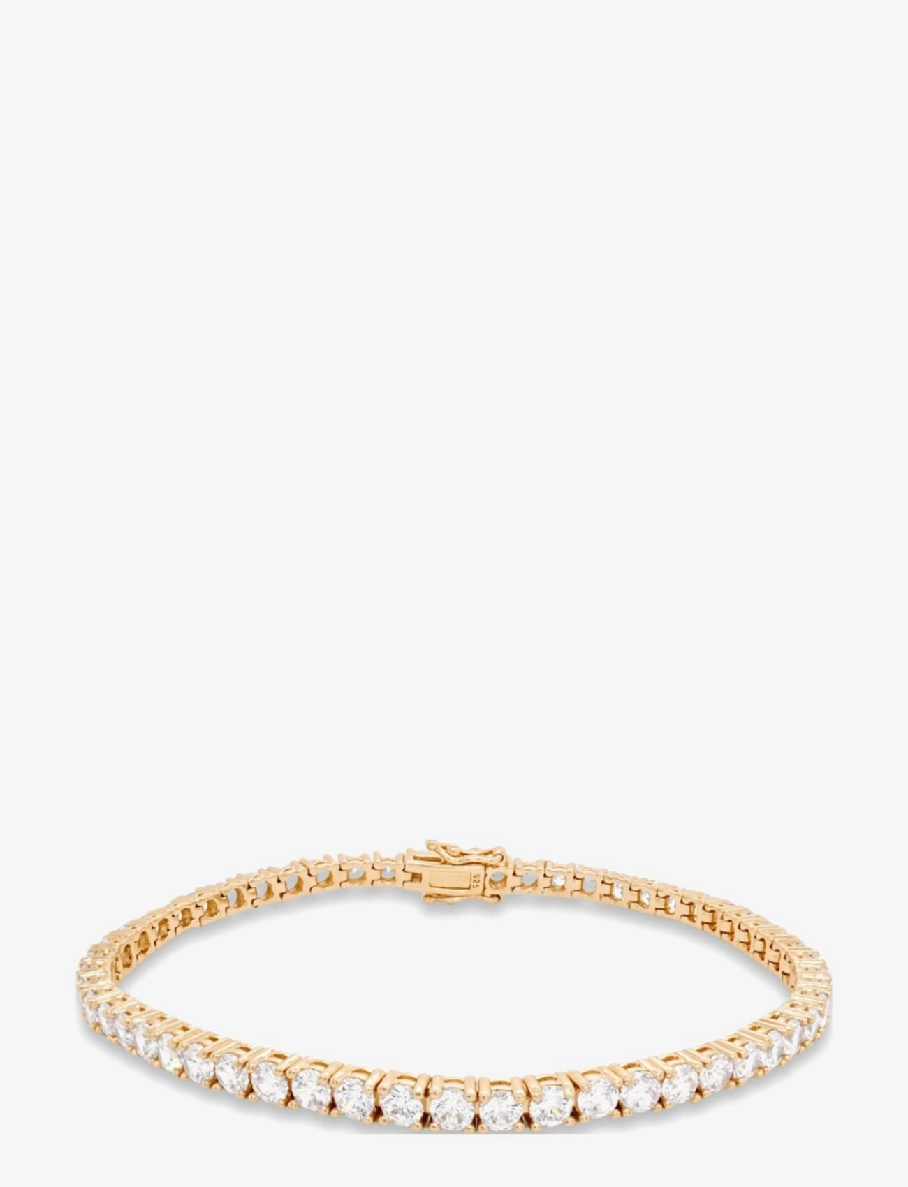 Marmara Sterling - Goldplated Tennis bracelet - kettingarmbanden - white - 1