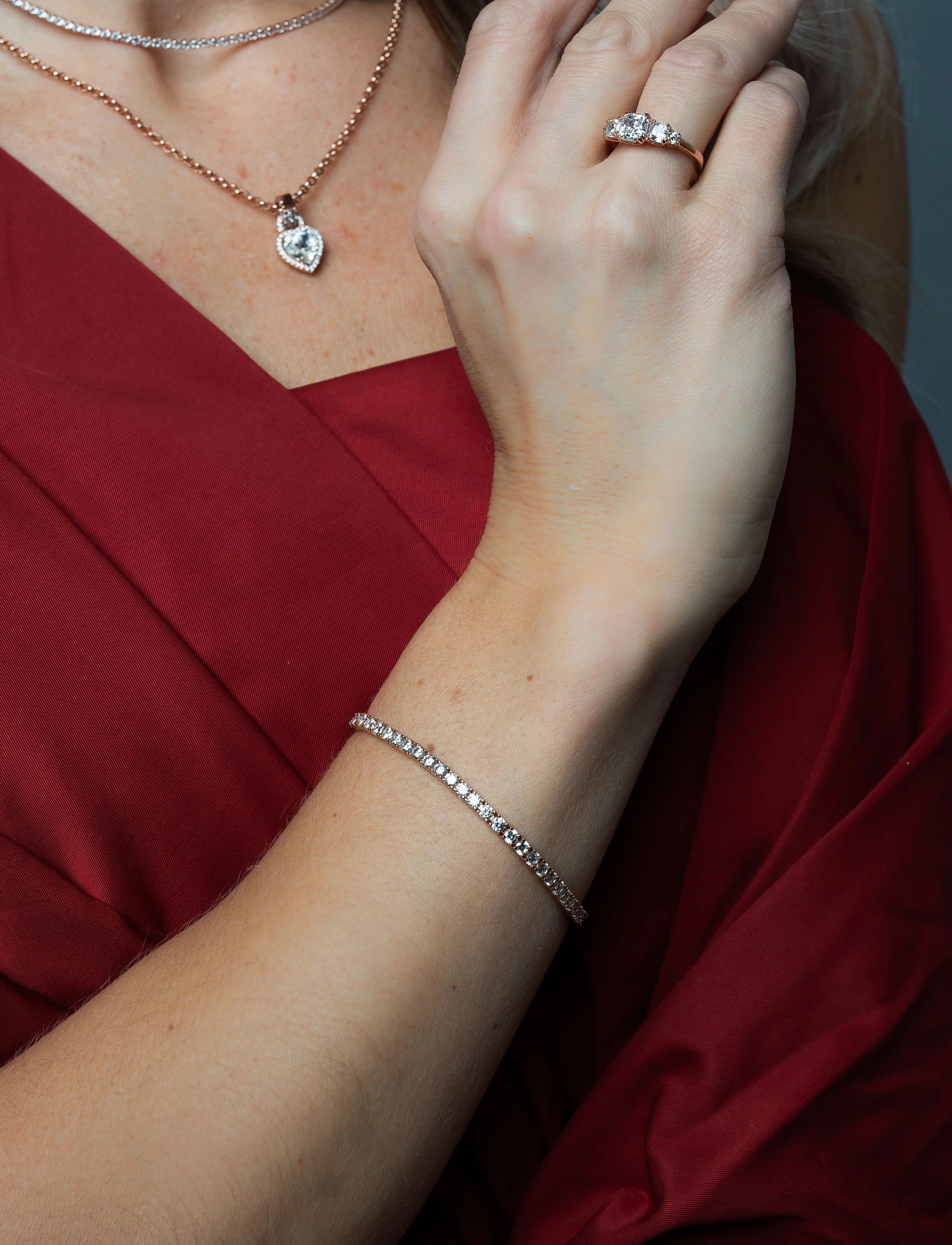 Marmara Sterling Goldplated Tennis Bracelet, One Size 17 cm, Gold, Armbånd > Kædearmbånd, Dame