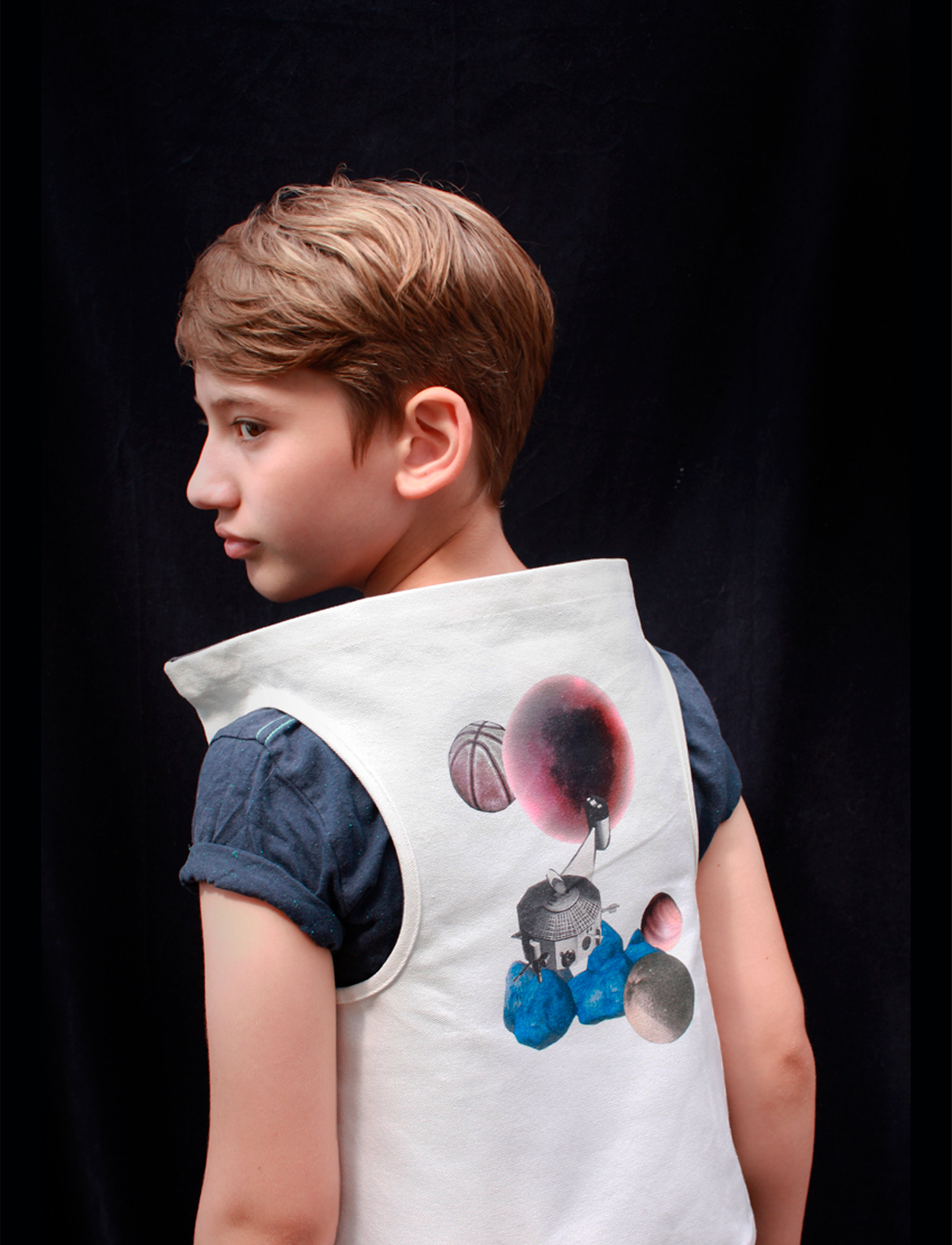 Marooms Space Utility Vest, Børn, Utility Vest, Blå, Str: 110-134