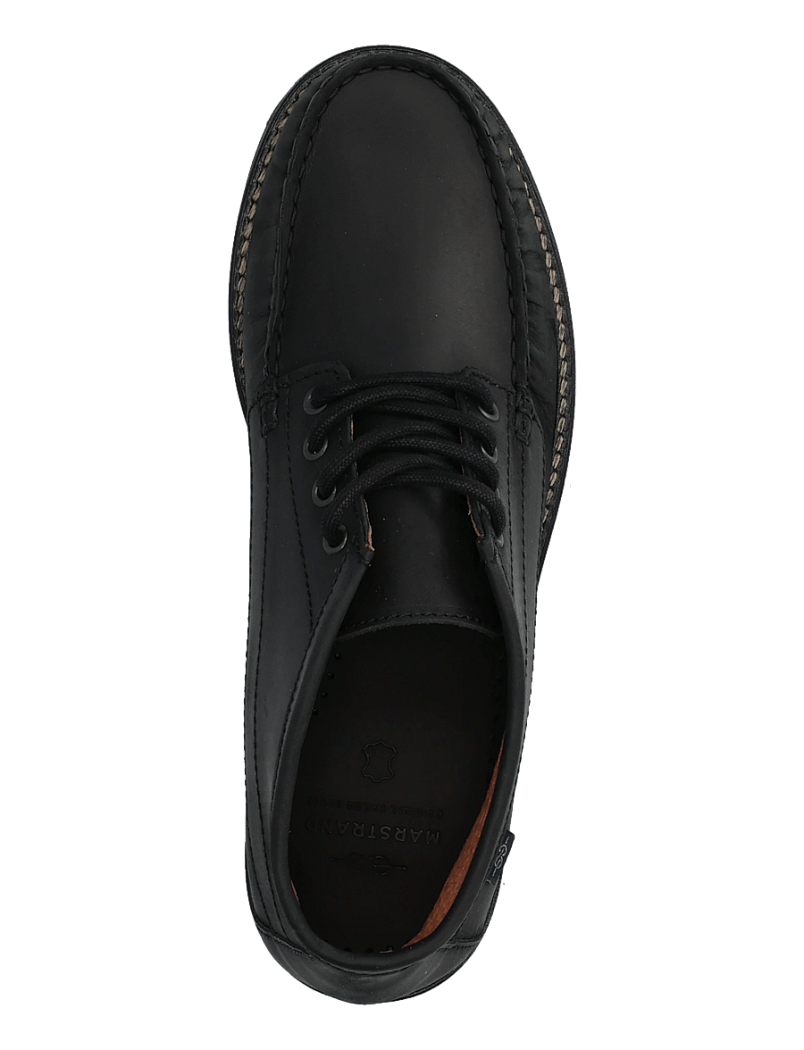 Marstrand - NOEL MID SKO DULL BLACK O 46 - kängor med snörning - dull black - 1
