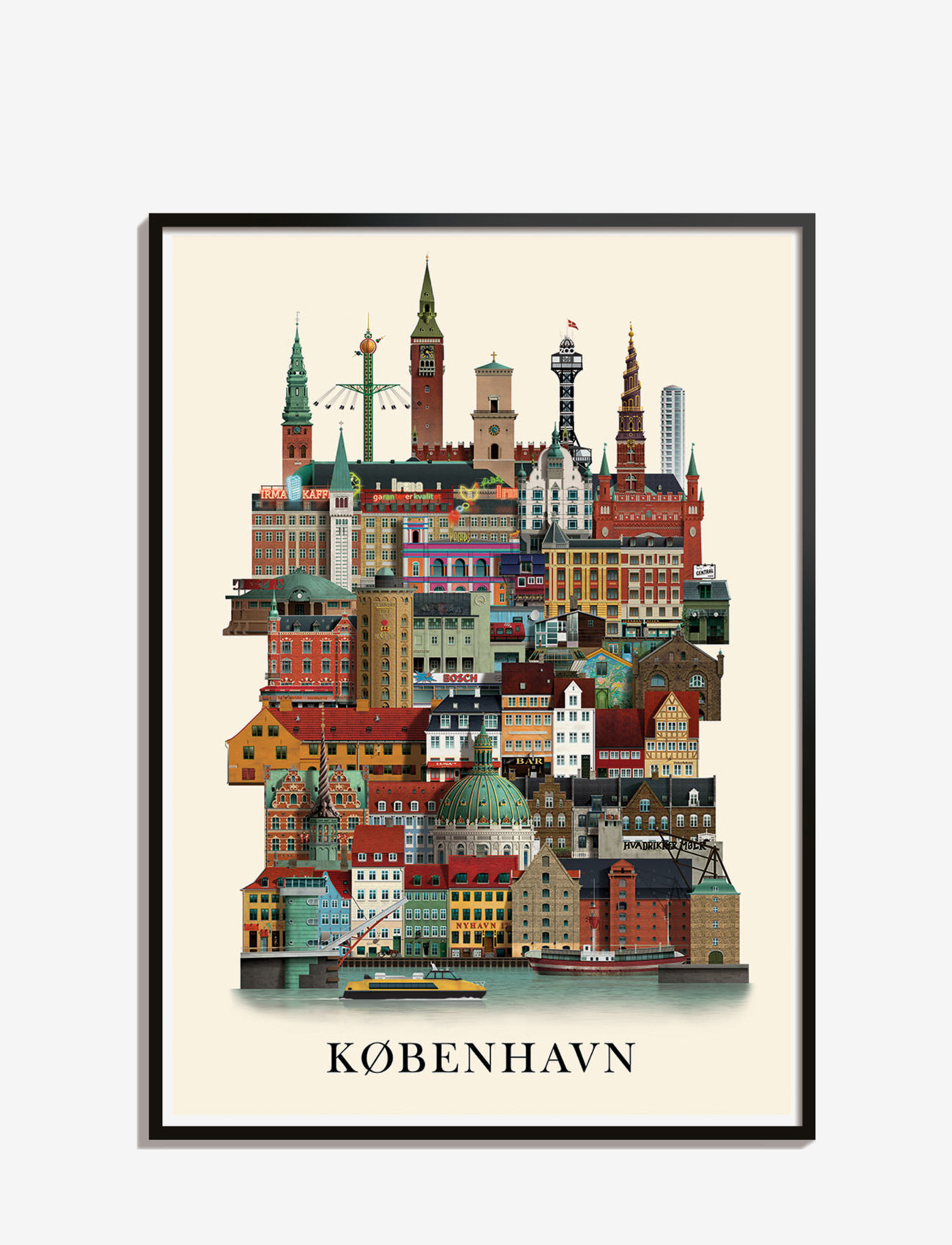 Martin Schwartz København Small Poster, A3, Posters, Mehrfarbig/gemustert - Cities & Maps, Homeware