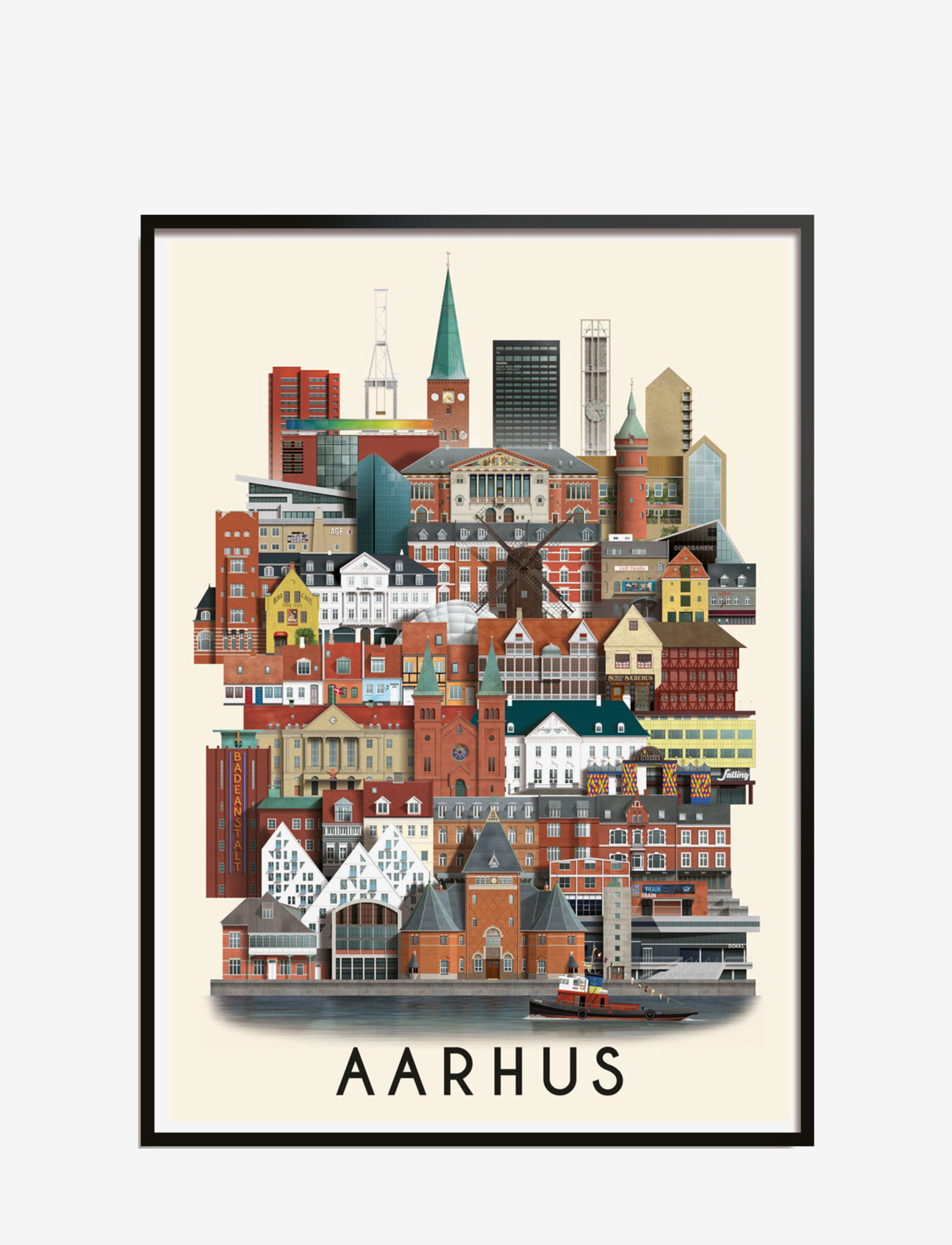 Martin Schwartz Aarhus Standard Poster, Cities & Maps, Multi/mønstret, Str: 50X70CM