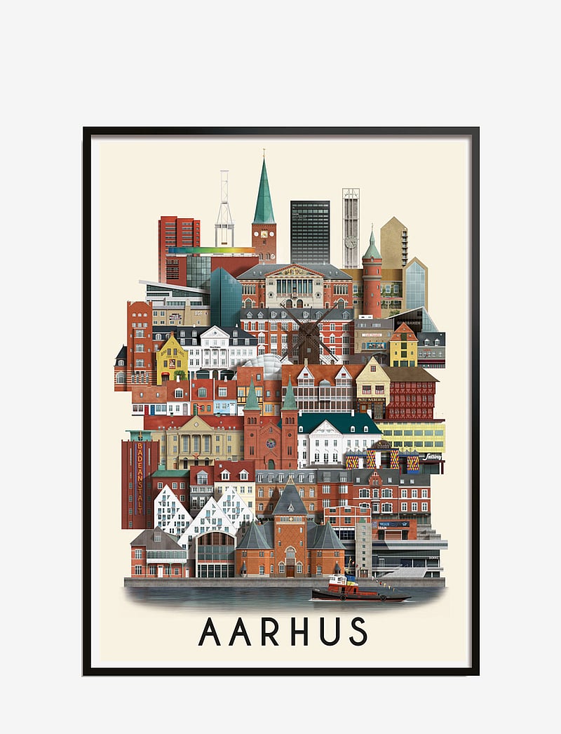 Martin Schwartz - Aarhus standard poster - städte & karten - multi color - 0