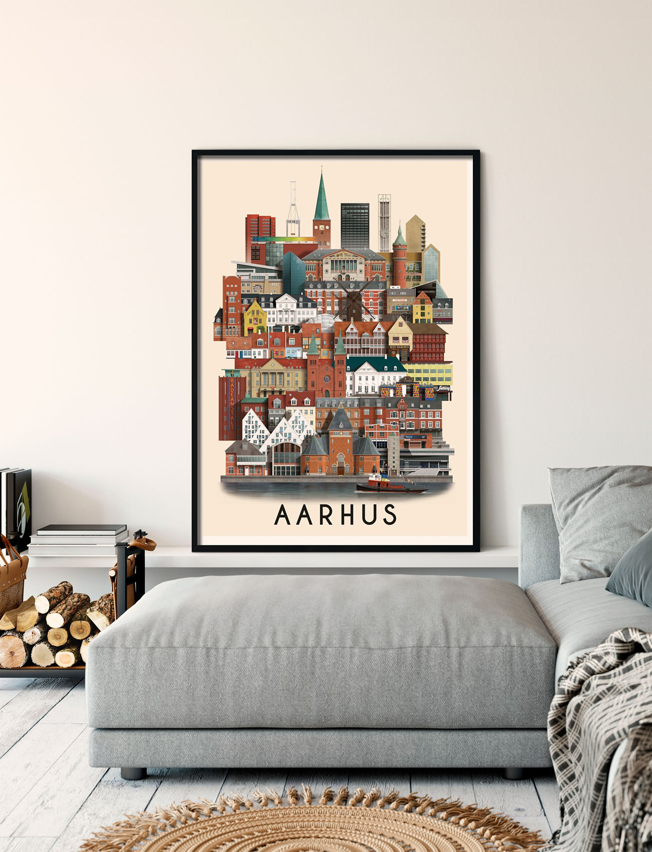 Martin Schwartz - Aarhus standard poster - cities & maps - multi color - 2