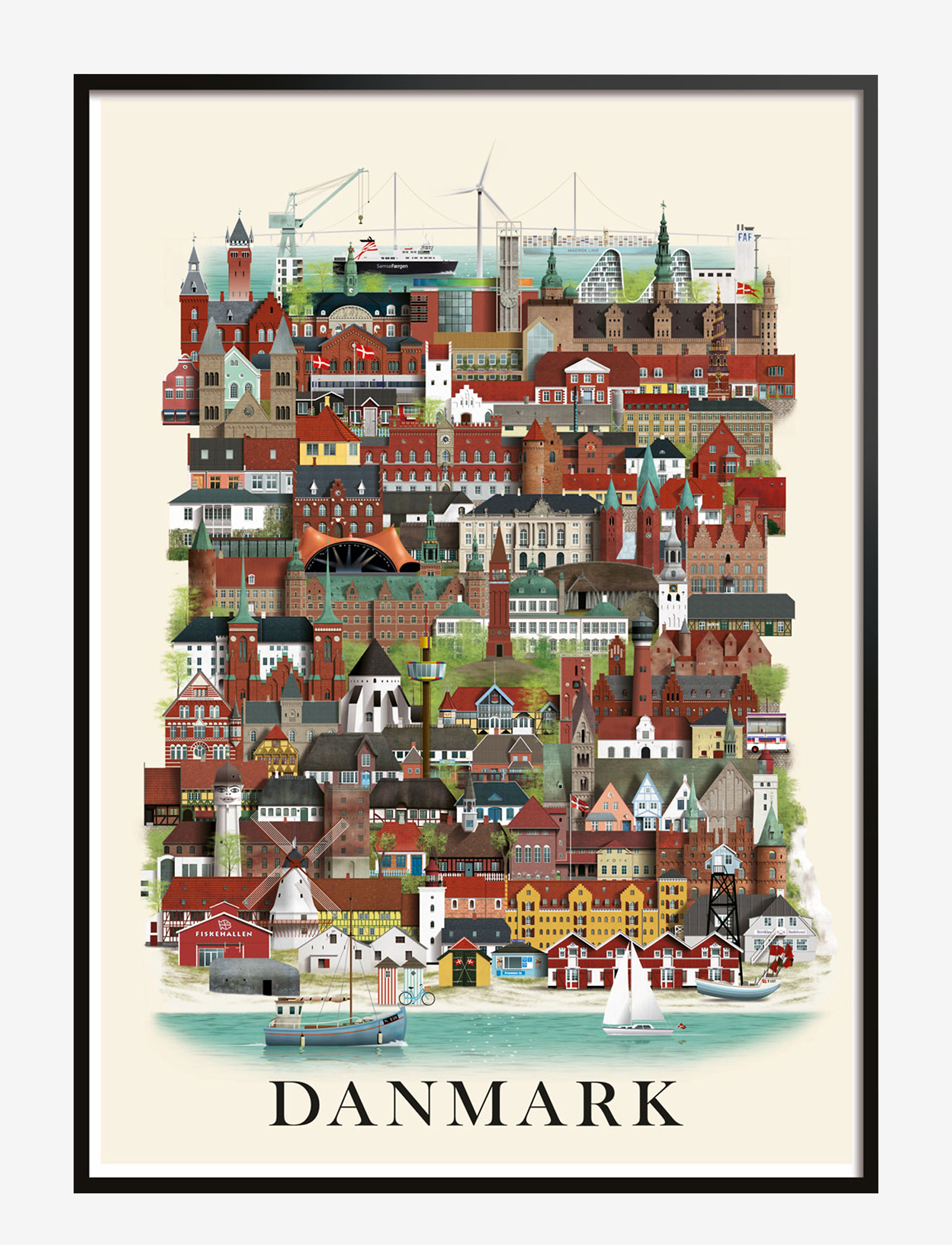 MARTIN SCHWARTZ Danmark Klein Poster Patterned - A3 - Unisex