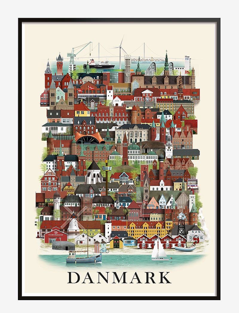 Martin Schwartz - Danmark standard poster - miasta i mapy - multi color - 0