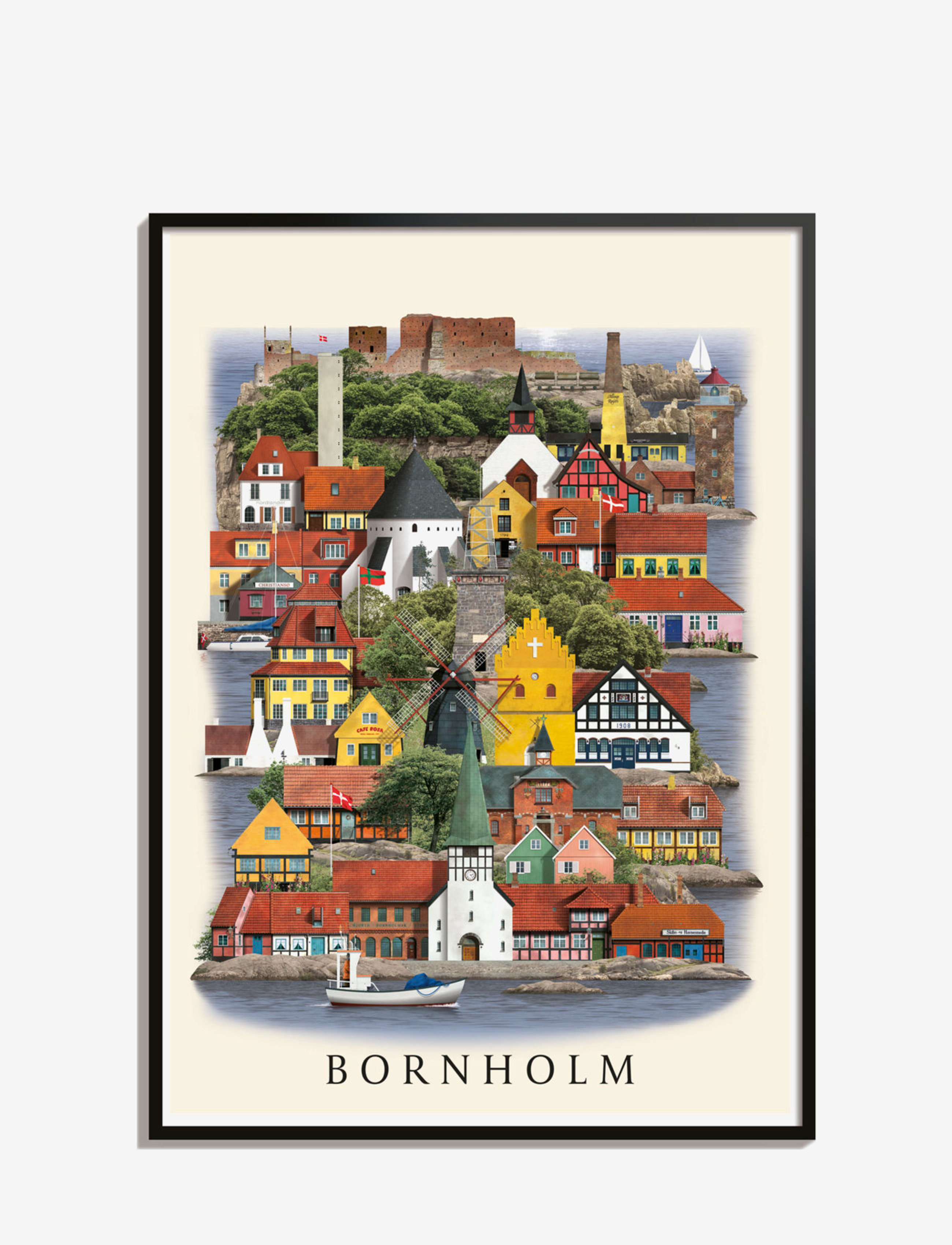 Martin Schwartz Bornholm Standard Poster, Cities & Maps, Multi/mønstret, Str: 50X70CM