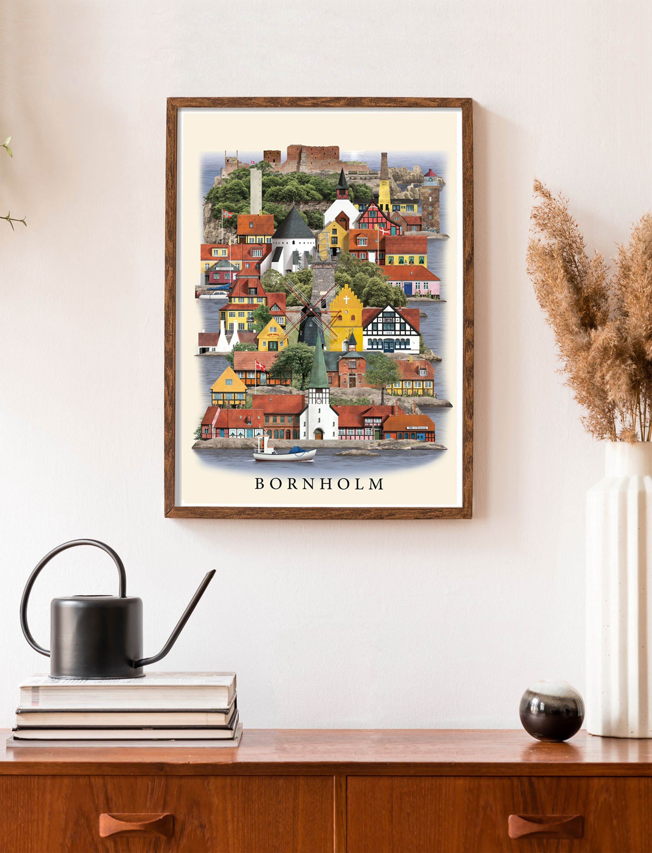 Martin Schwartz Bornholm Standard Poster, 50X70 cm, Posters, Mehrfarbig/gemustert - Cities & Maps, Homeware