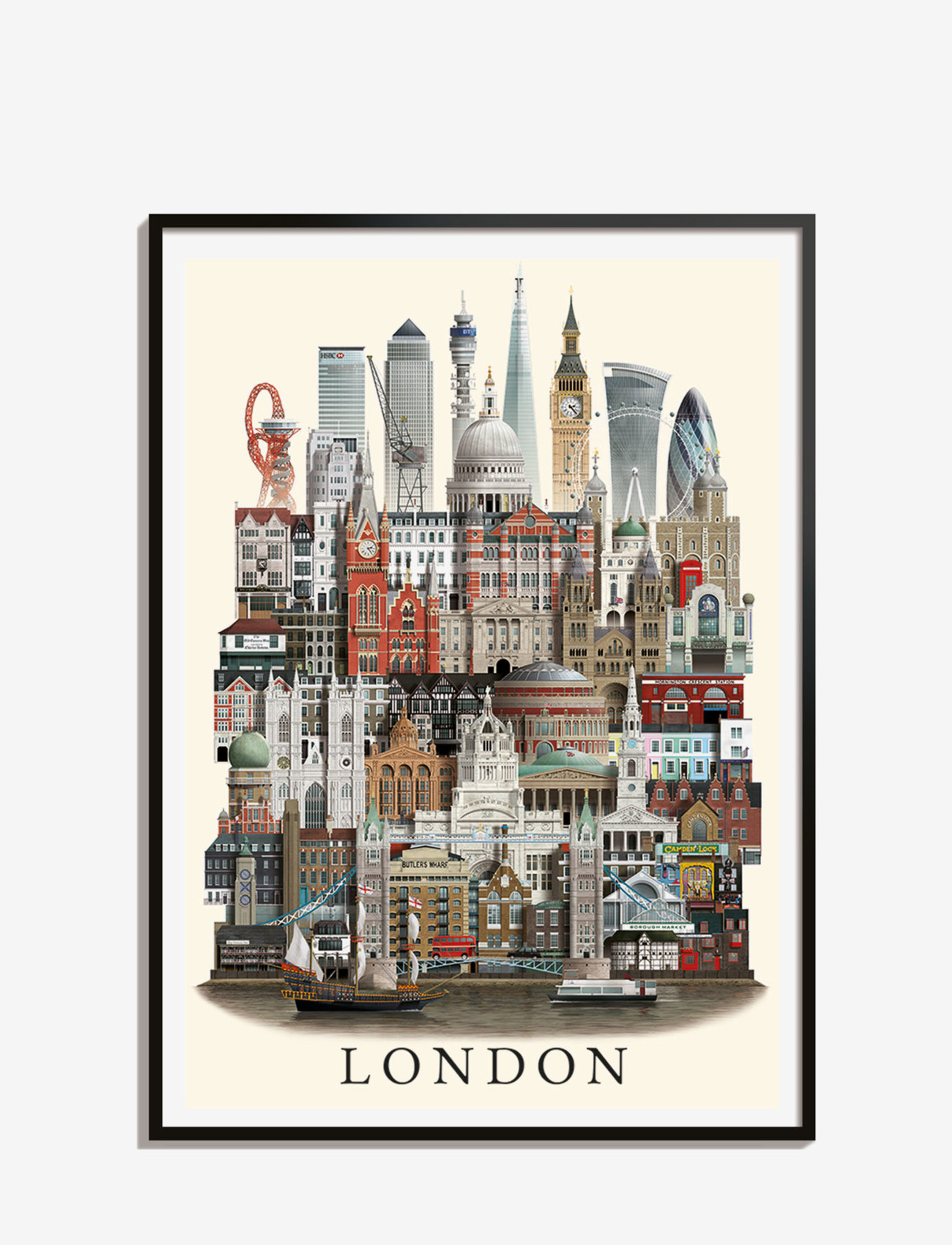 Martin Schwartz London Standard Poster, Cities & Maps, Multi/mønstret, Str: 50X70CM