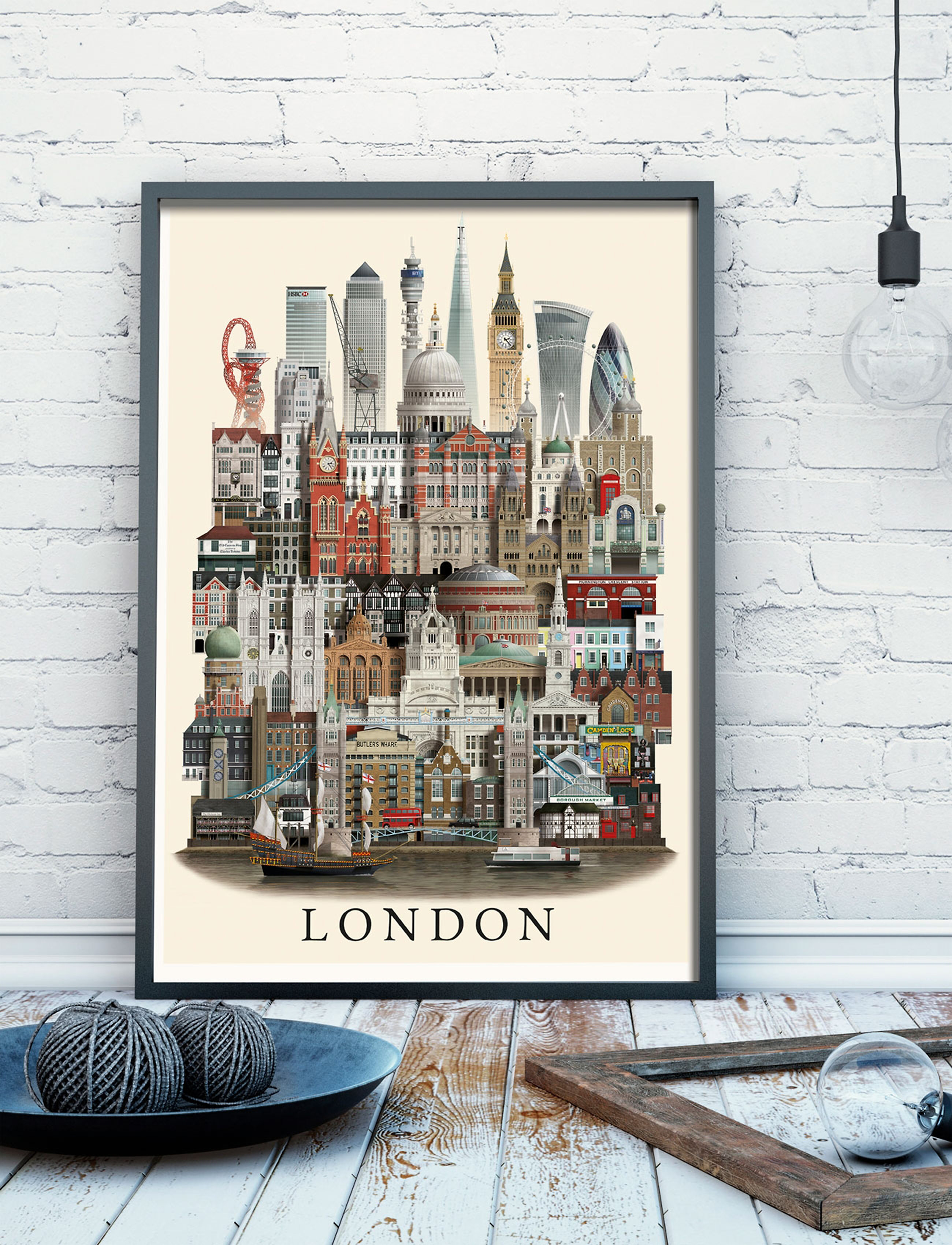 Martin Schwartz London Standard Poster, 50X70 cm, Posters, Mehrfarbig/gemustert - Cities & Maps, Homeware