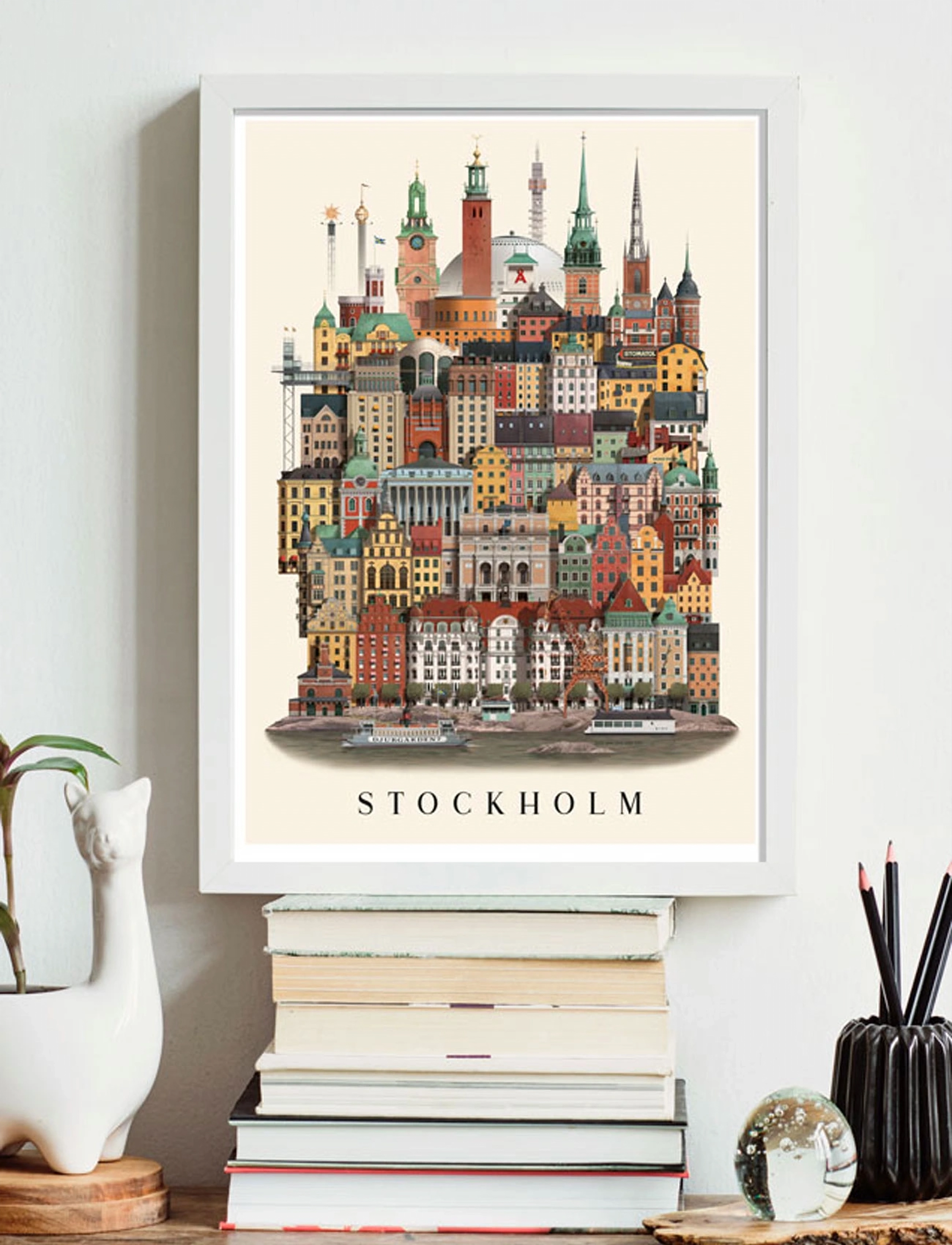 Martin Schwartz Stockholm Small Poster, A3, Posters, Mehrfarbig/gemustert - Cities & Maps, Homeware
