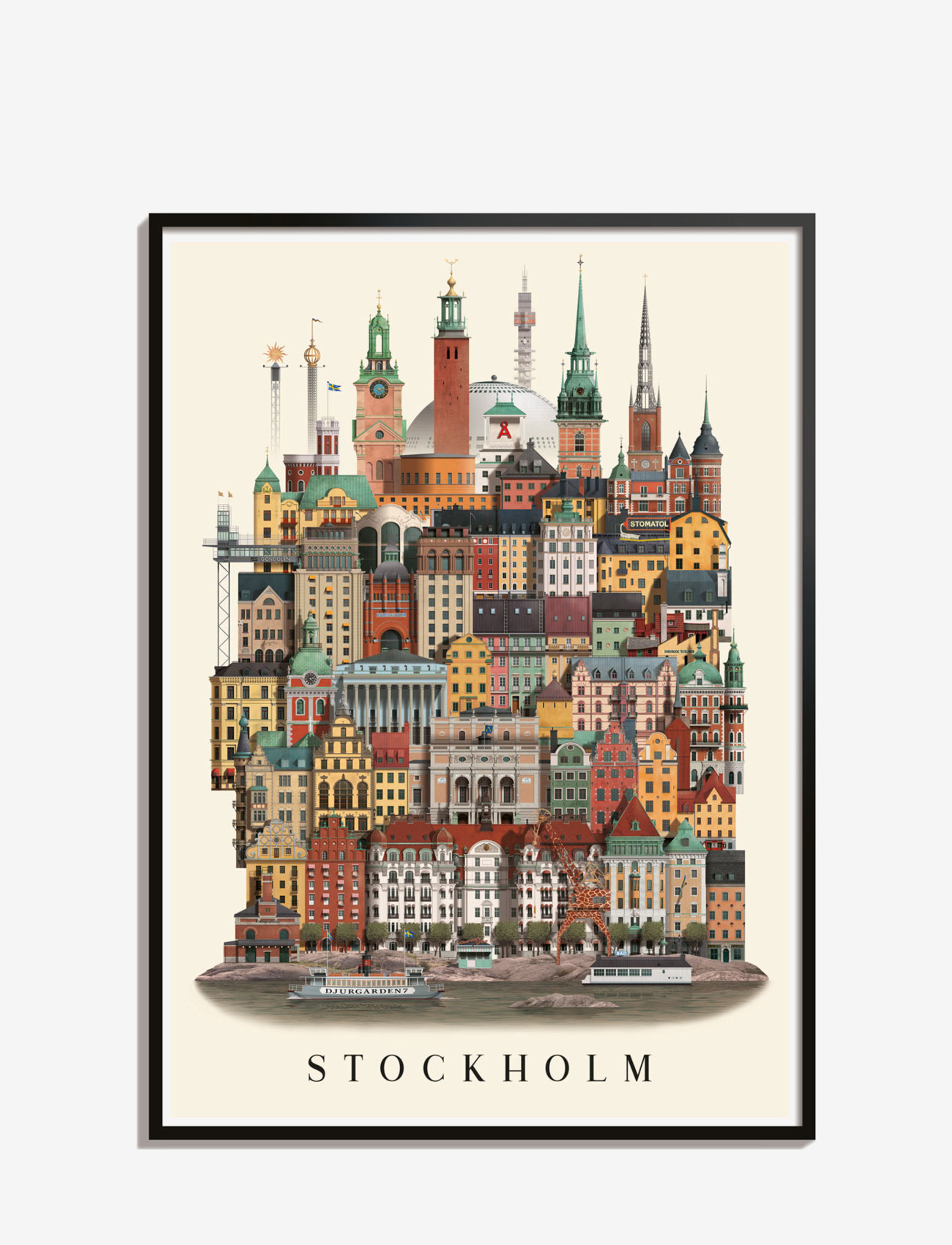 Martin Schwartz Stockholmstandard Poster, Cities & Maps, Multi/mønstret, Str: 50X70CM