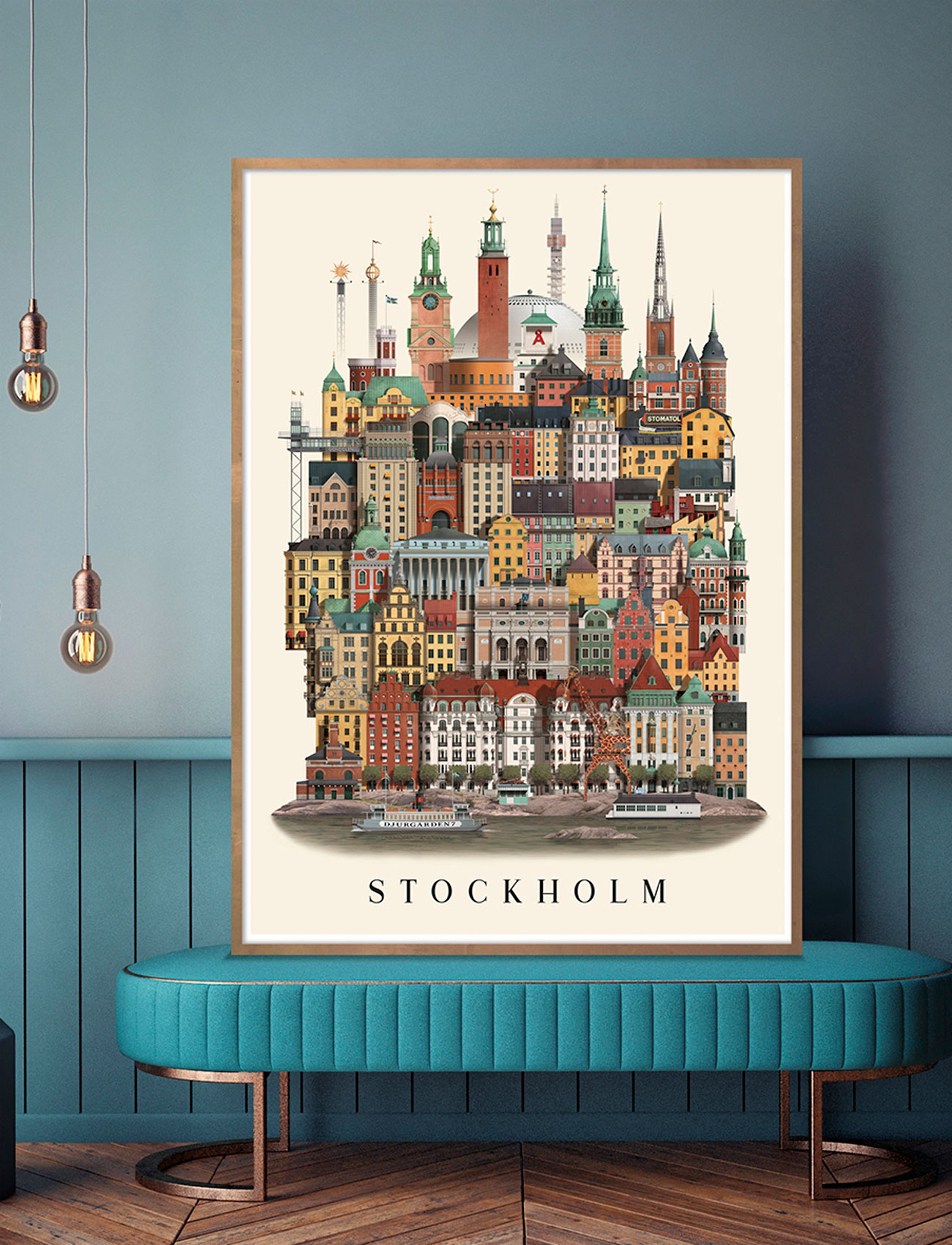 Martin Schwartz Stockholmstandard Poster, 50X70 cm, Posters, Mehrfarbig/gemustert - Cities & Maps, Homeware