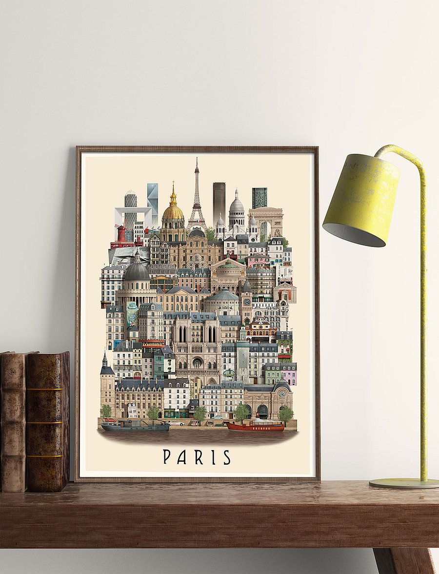 Martin Schwartz - Paris standard poster - linnad ja kaardid - multi color - 2